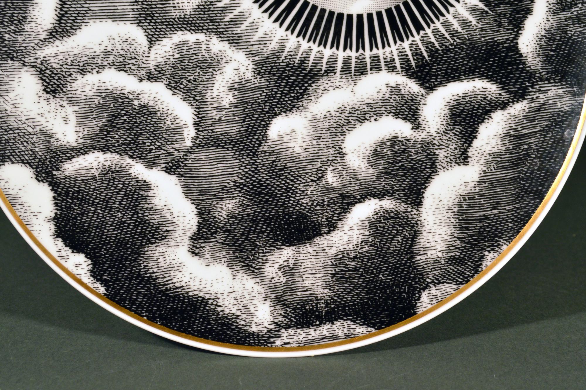 German Rosenthal Porcelain Themes & Variations Plate For Piero Fornasetti, The Sun For Sale