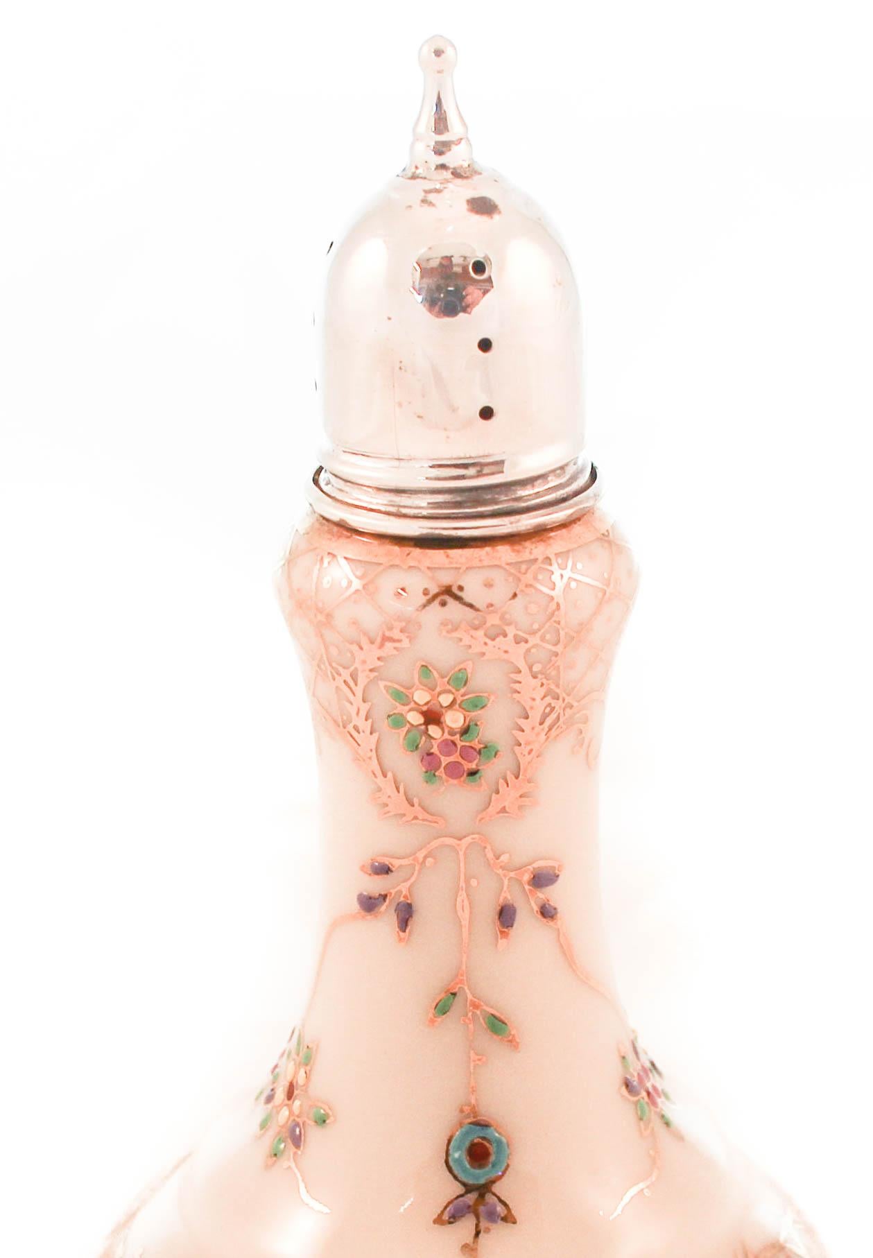 Early 20th Century Rosenthal Porcelain with Silver Cap and Base Salt and Pepper Set