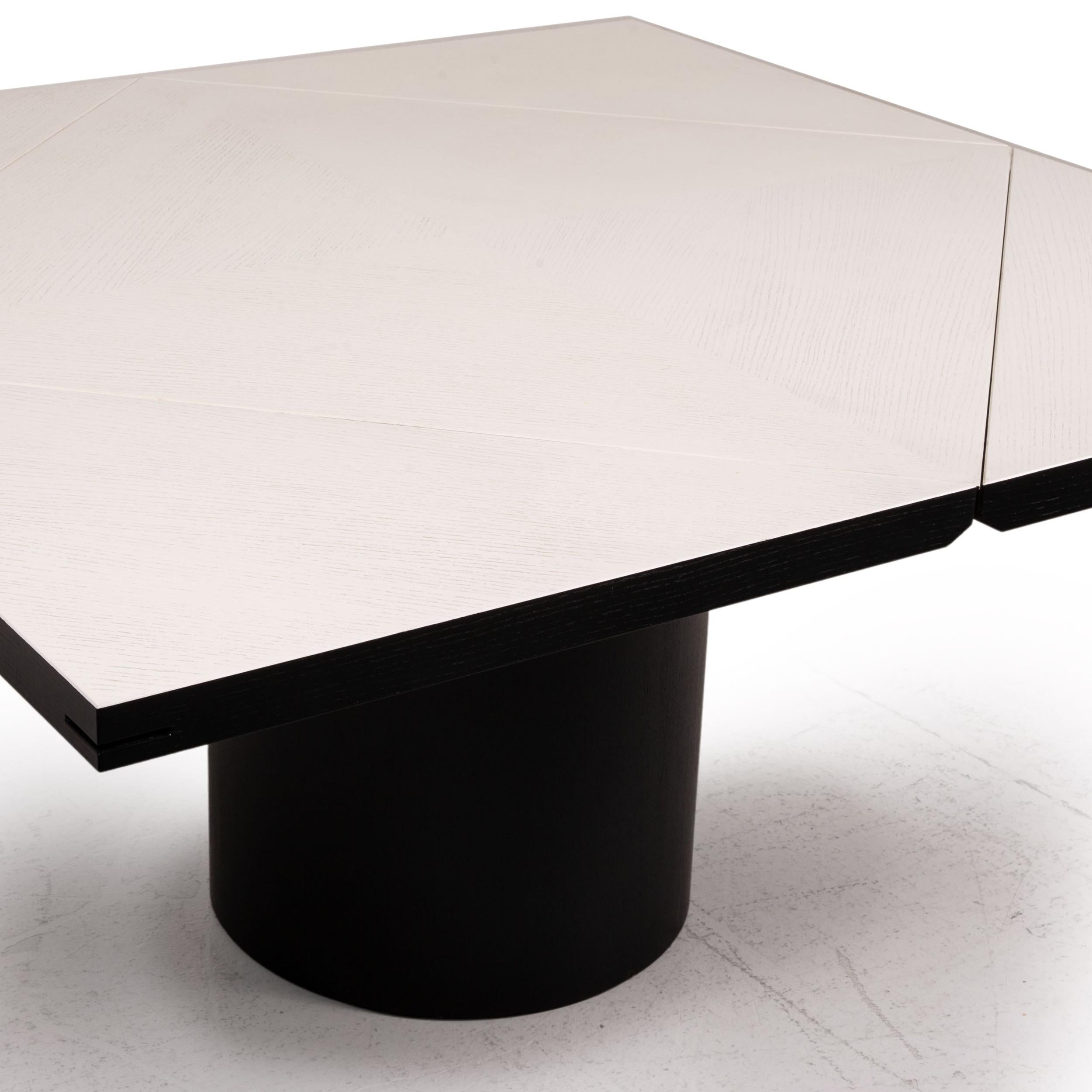 European Rosenthal Quadrondo Dining Table Round Black and White Foldable Function Square