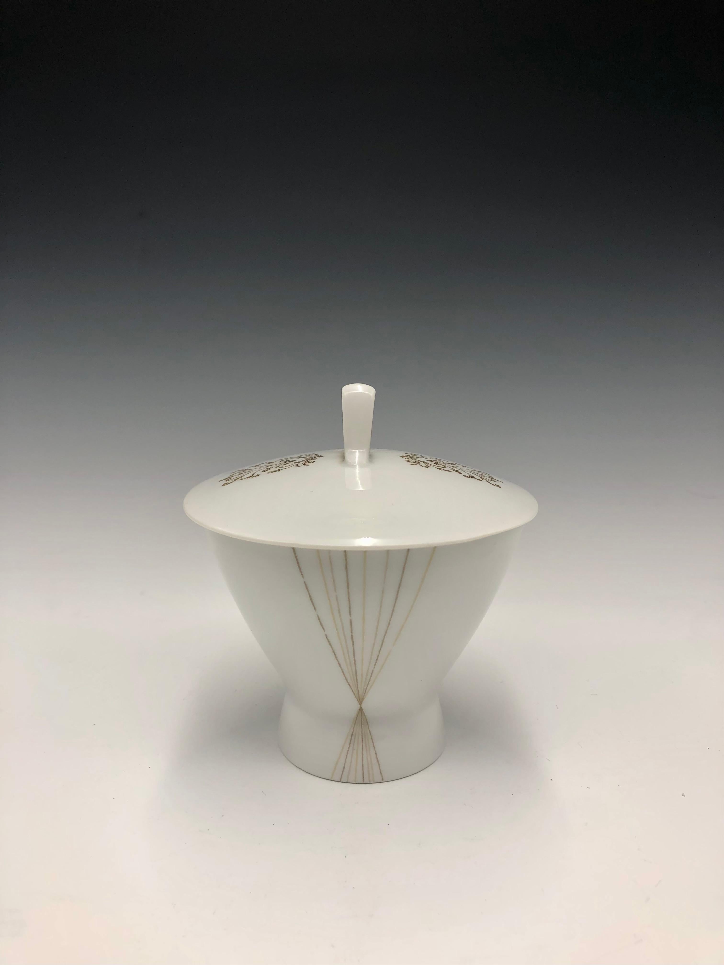 Rosenthal Raymond Lowery Vajilla de porcelana blanca y dorada para café - set de 3 en venta 1