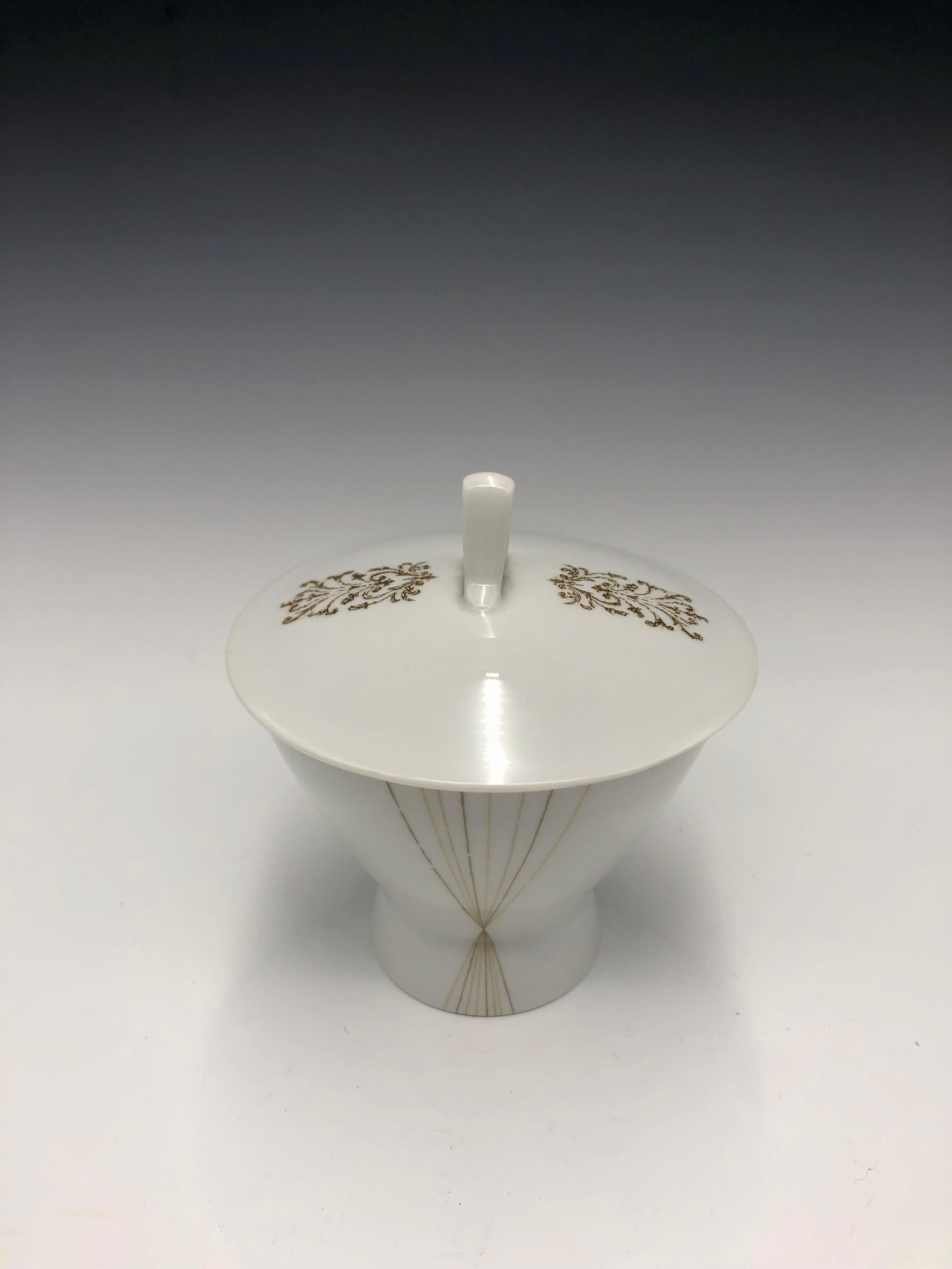 Rosenthal Raymond Lowery Vajilla de porcelana blanca y dorada para café - set de 3 en venta 2