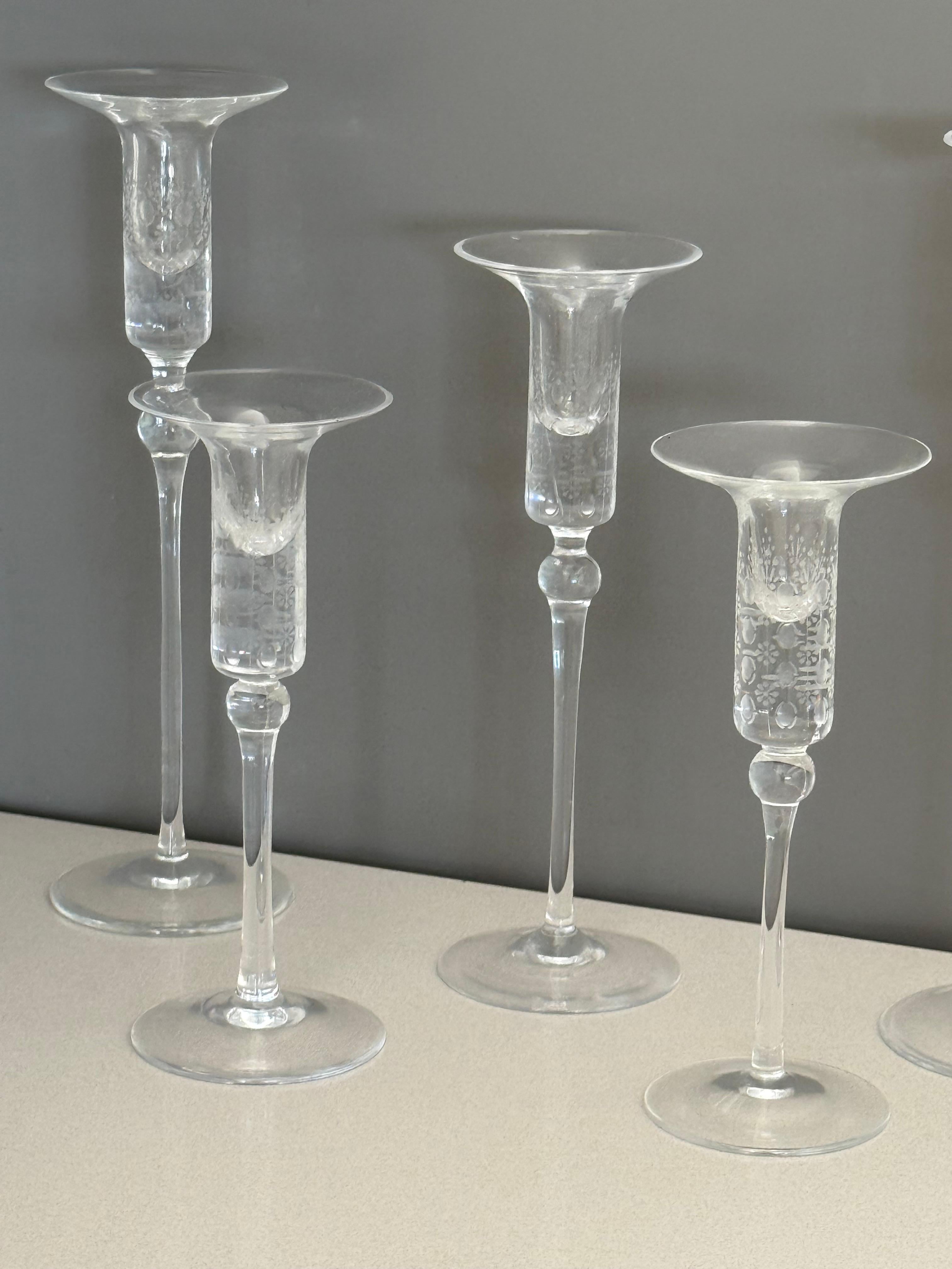 Mid-Century Modern Bougeoirs en cristal 'Romance' de Rosenthal par Bjorn Wiinblad en vente