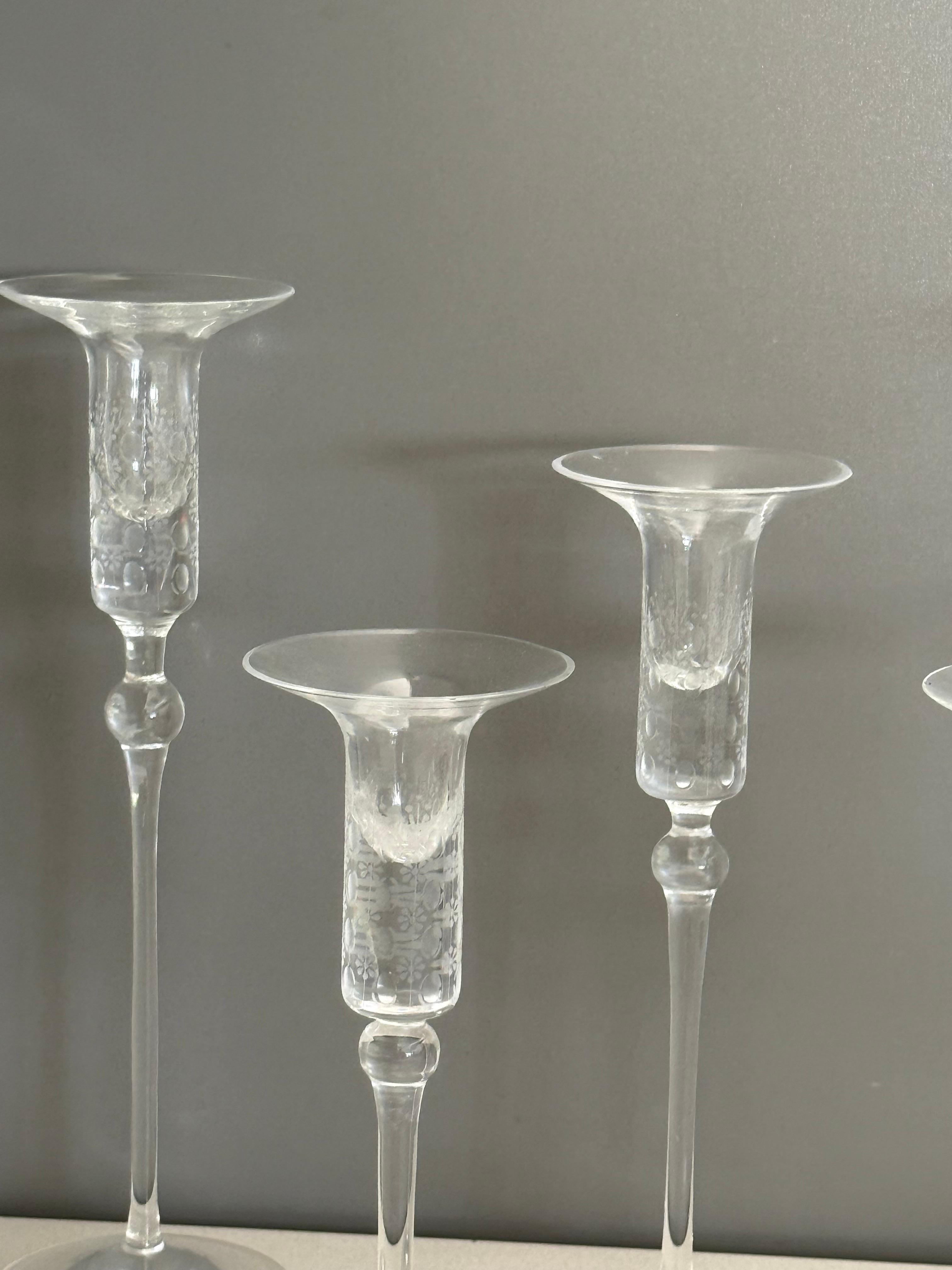 Allemand Bougeoirs en cristal 'Romance' de Rosenthal par Bjorn Wiinblad en vente