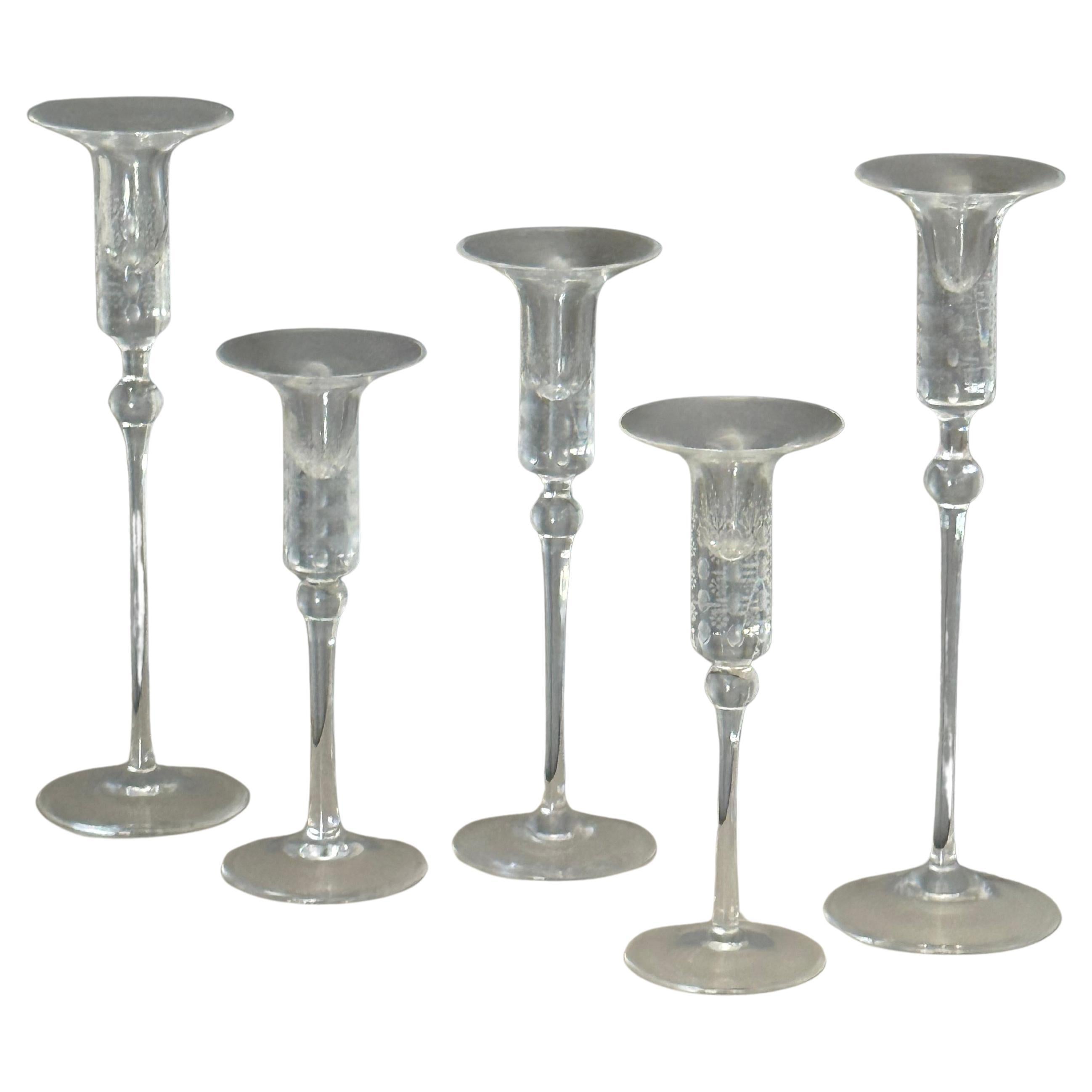 Bougeoirs en cristal 'Romance' de Rosenthal par Bjorn Wiinblad en vente
