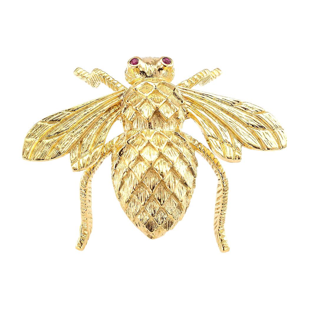 Rosenthal Ruby Yellow Gold Bumblebee Brooch