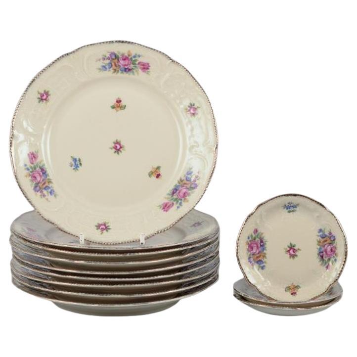 Rosenthal, "Sanssouci". Nueve platos y tres ceniceros. Aproximadamente 1930