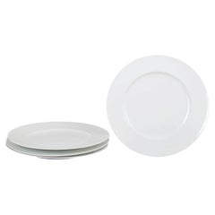 Rosenthal. Set of four white dinner plates in porcelain. 1980s