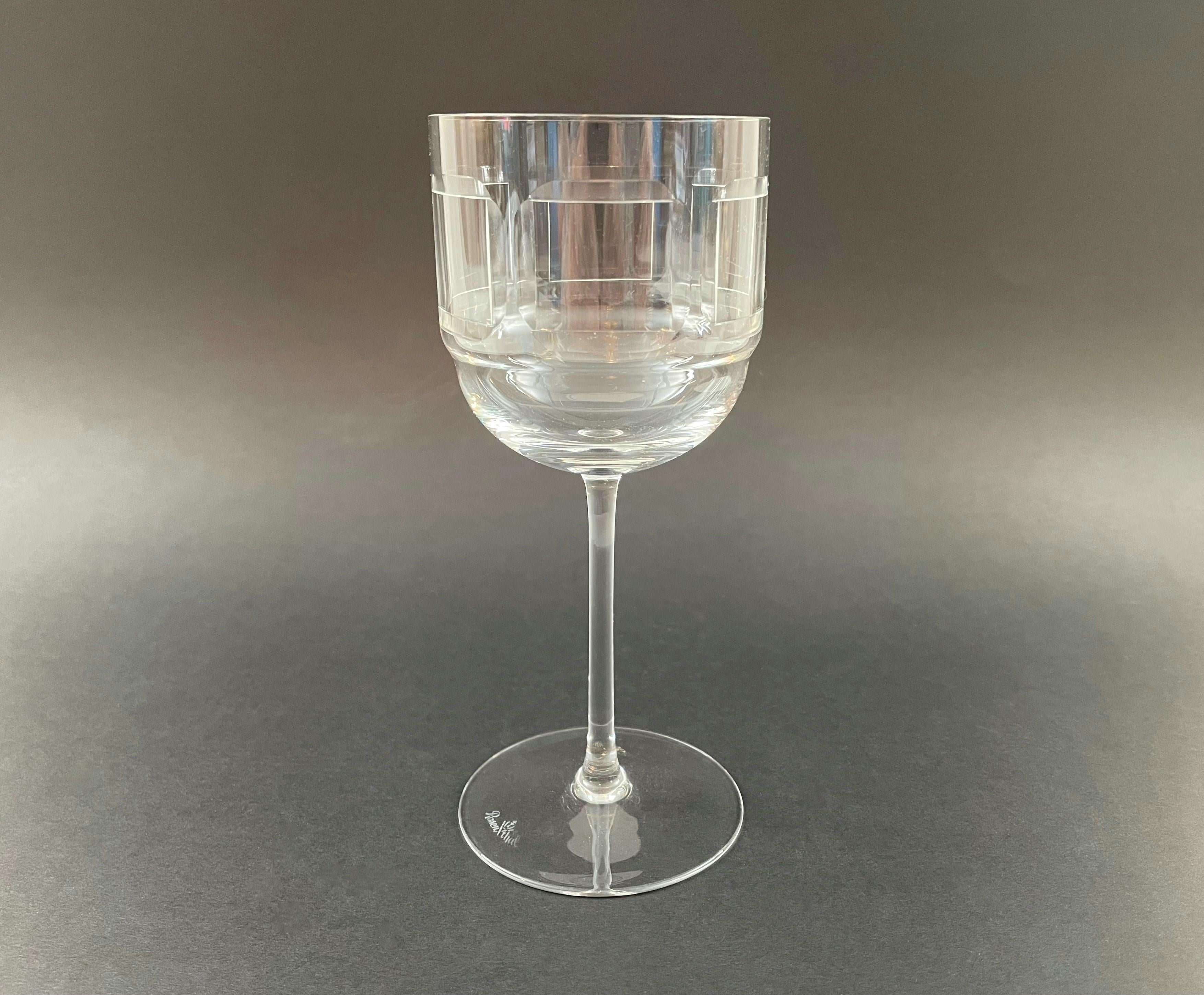 ROSENTHAL (Manufacturer) - SQUARES (Pattern) - Rare Mid Century wheel cut clear crystal wine glass - featuring a band of six engraved squares to the outside - signed on the base - Germany - circa 1960's.

Excellent / mint vintage condition - no loss