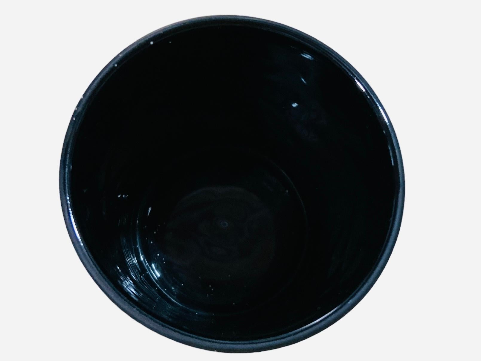 Embossed Rosenthal Studio Bjorn Winblad Black Porcelain Small Vase For Sale