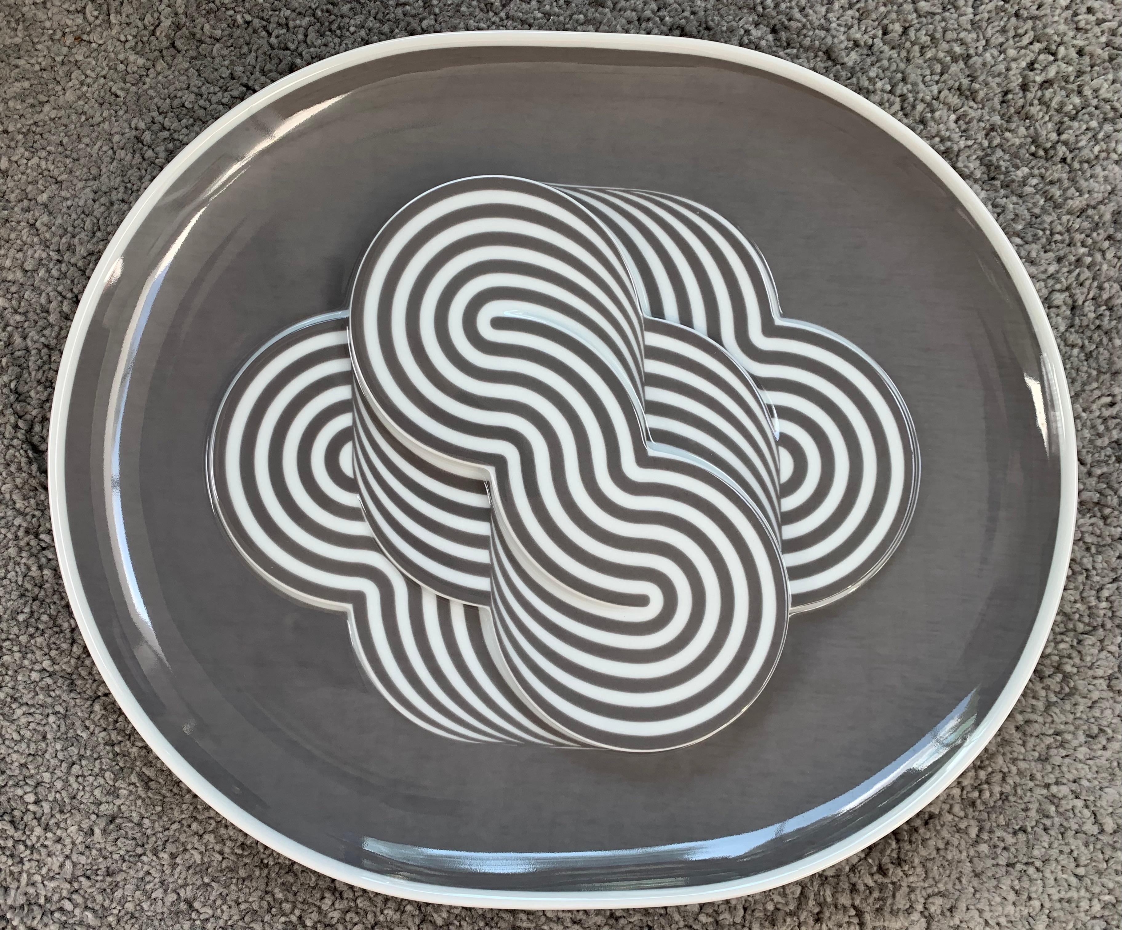 Rosenthal Studio Line 1972 Geometric Ceramic Wall Plate by Natale Sapone  7