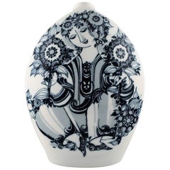 Rosenthal Studio Line, Bjorn Wiinblad Large Porcelain Vase, Decorated in Blue