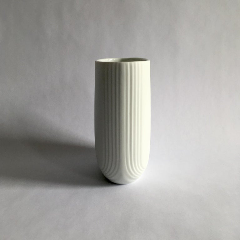 German Rosenthal Studio Line, Christa Hausler-Goltz White Porcelain Bisque Vase For Sale