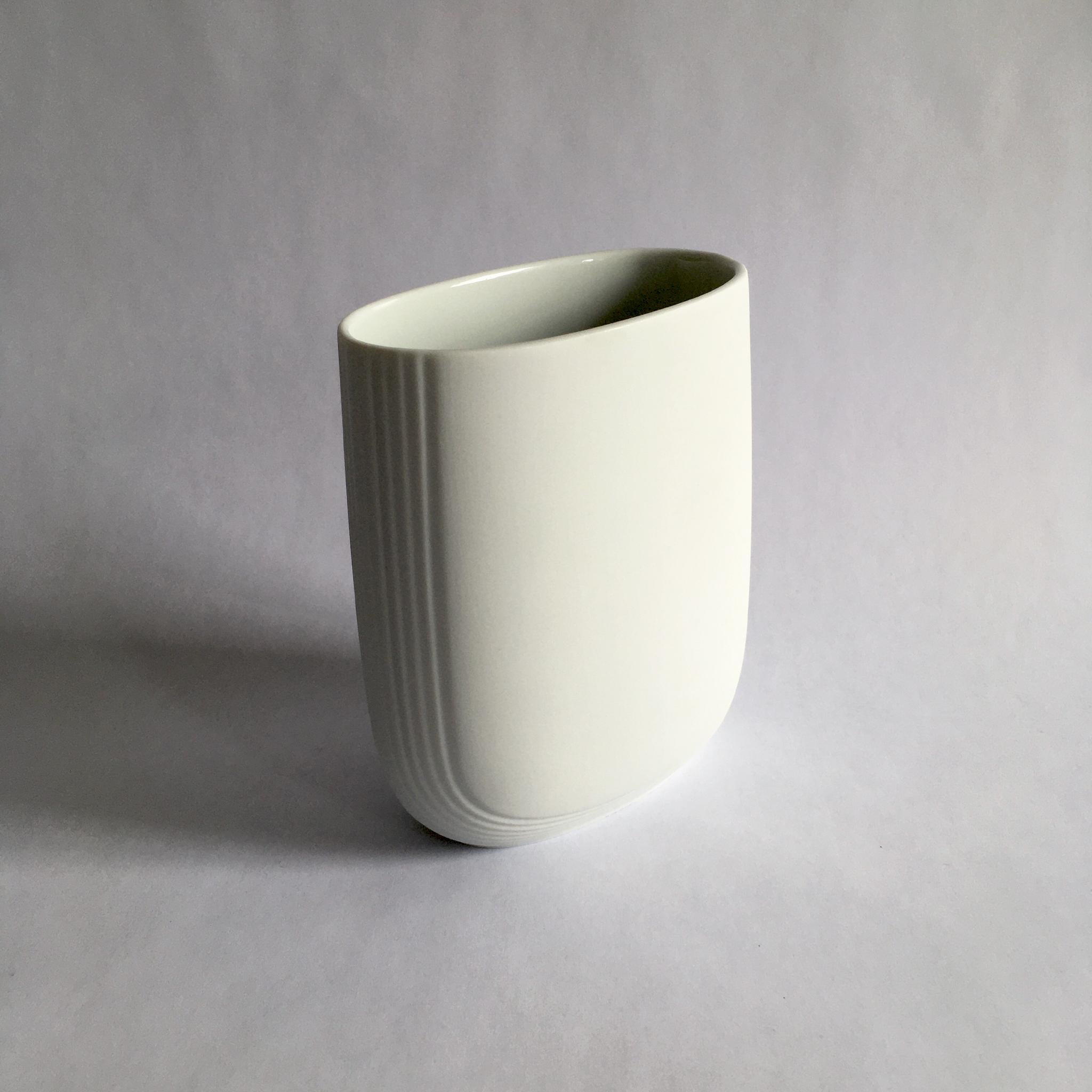 German Rosenthal Studio Line by Christa Hausler-Goltz, White Porcelain Bisque Vase For Sale