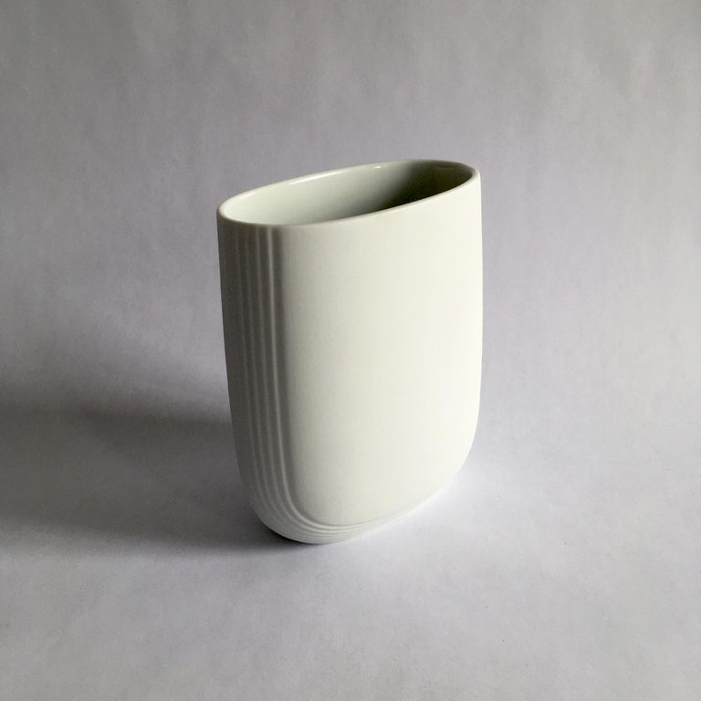 Unglazed Rosenthal Studio Line, Christa Hausler-Goltz White Porcelain Bisque Vase For Sale