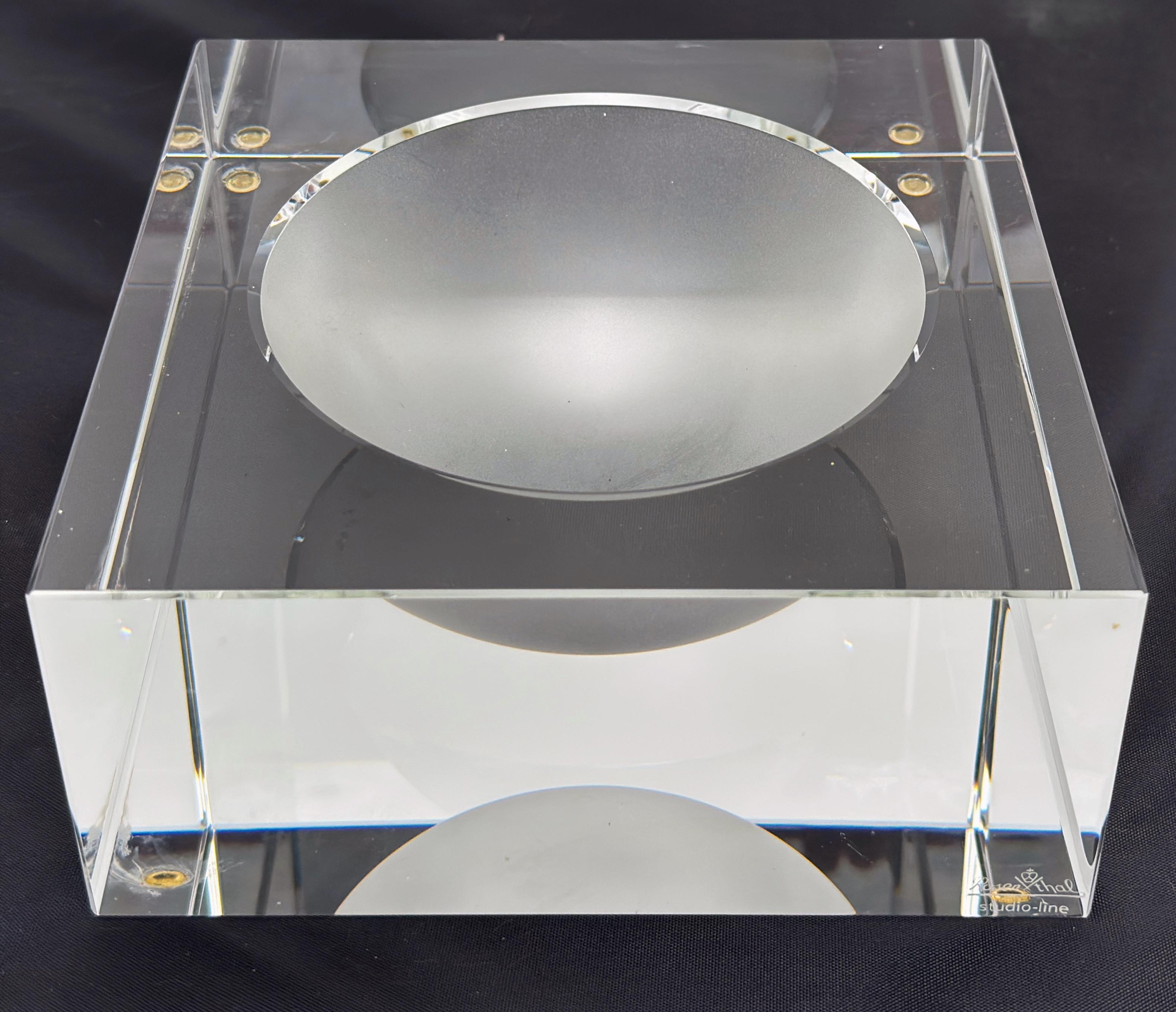 Rosenthal Studio-Line Lucite and Frosted Glass Cube Ashtray or Vide-Poche, 1970s For Sale 3