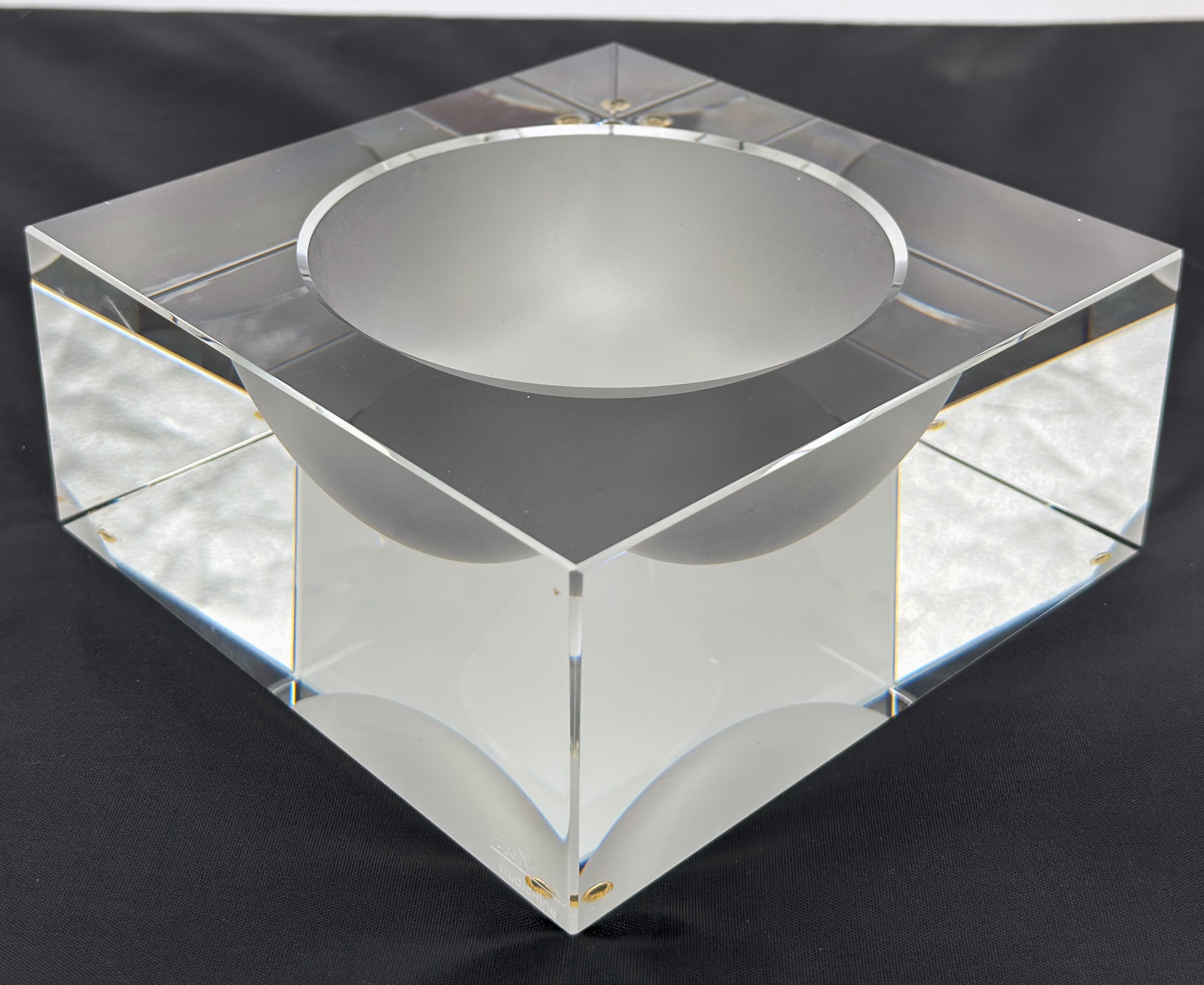 Rosenthal Studio-Line Lucite and Frosted Glass Cube Ashtray or Vide-Poche, 1970s For Sale 5