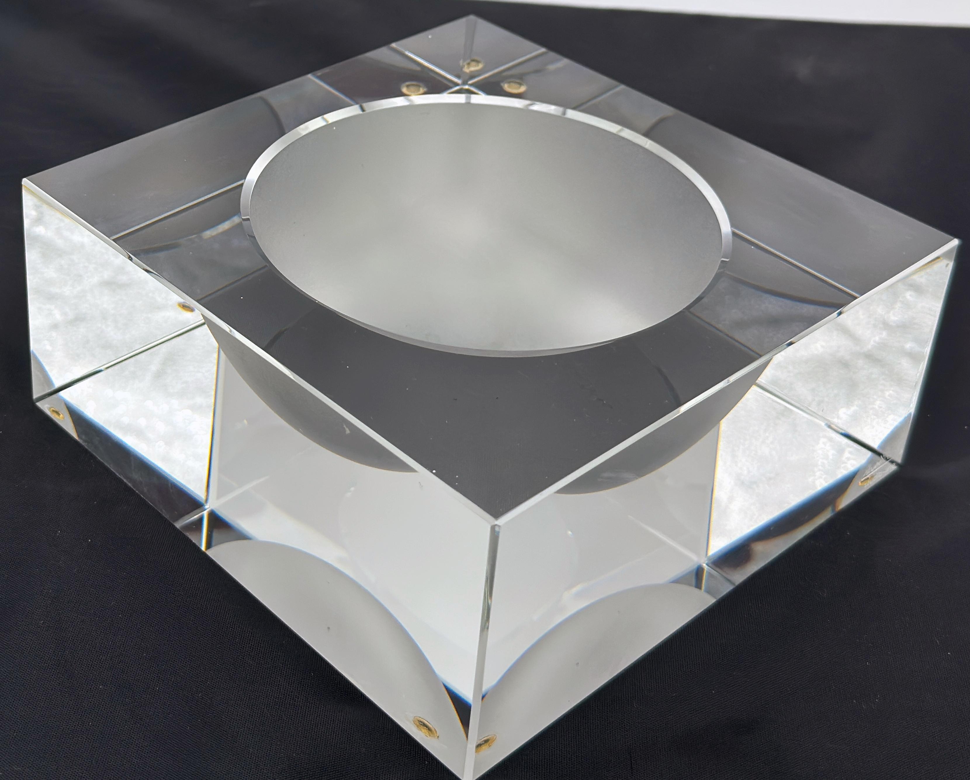 Rosenthal Studio-Line Lucite and Frosted Glass Cube Ashtray or Vide-Poche, 1970s For Sale 1