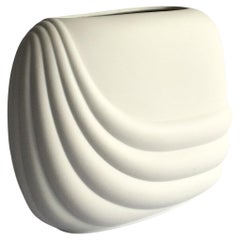 Rosenthal Studio Line by Uta Feyl, White Curved Geometric Porcelain Bisque Vase