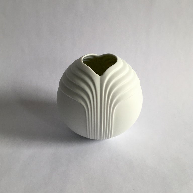 Mid-Century Modern Rosenthal Studio Line White Porcelain Bisque Vase by Uta Feyl, Circular Shape For Sale
