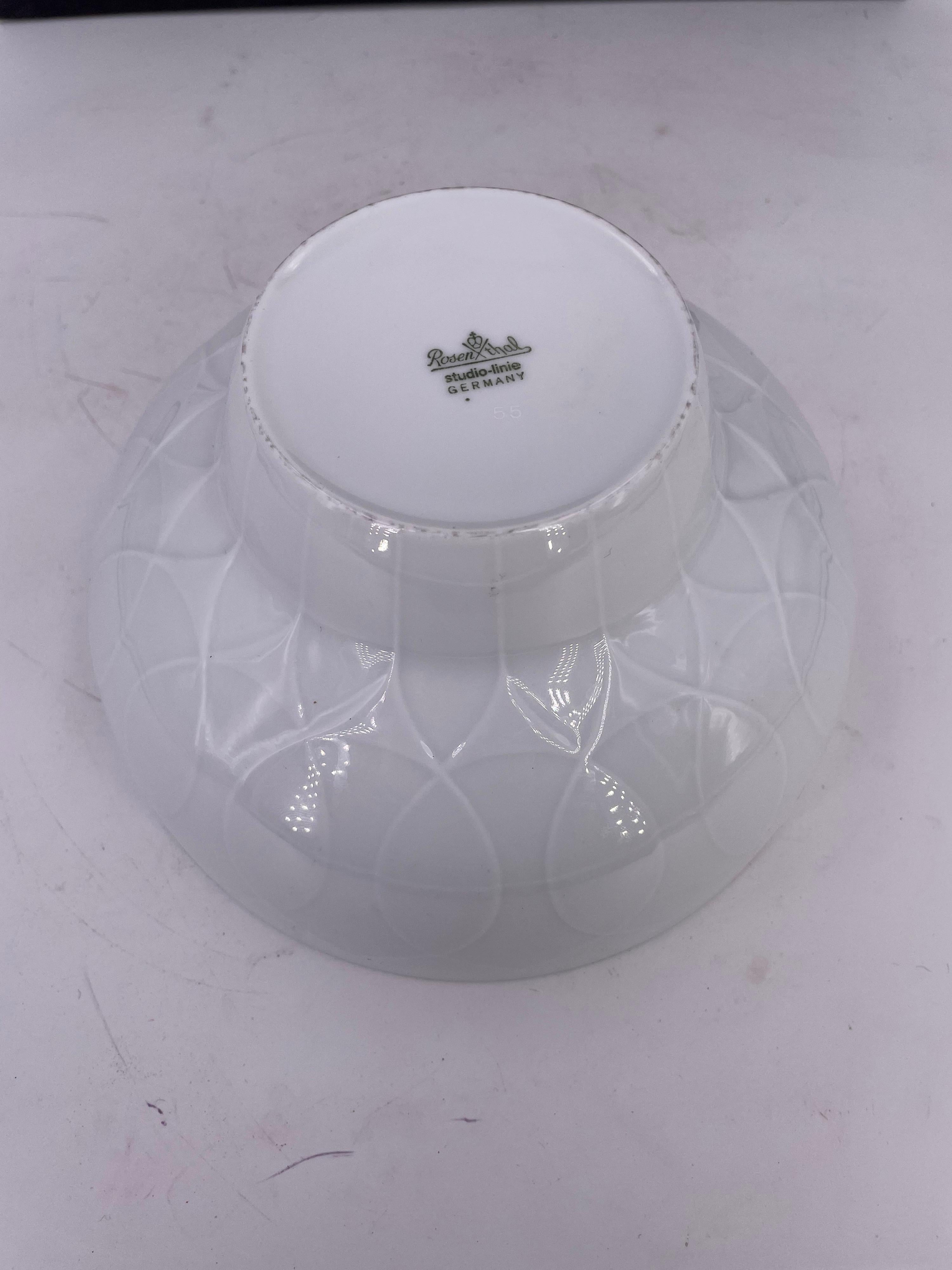 German Rosenthal Studio Line White Porcelain Lotus Design Bowl by Bjorn Wiinblad