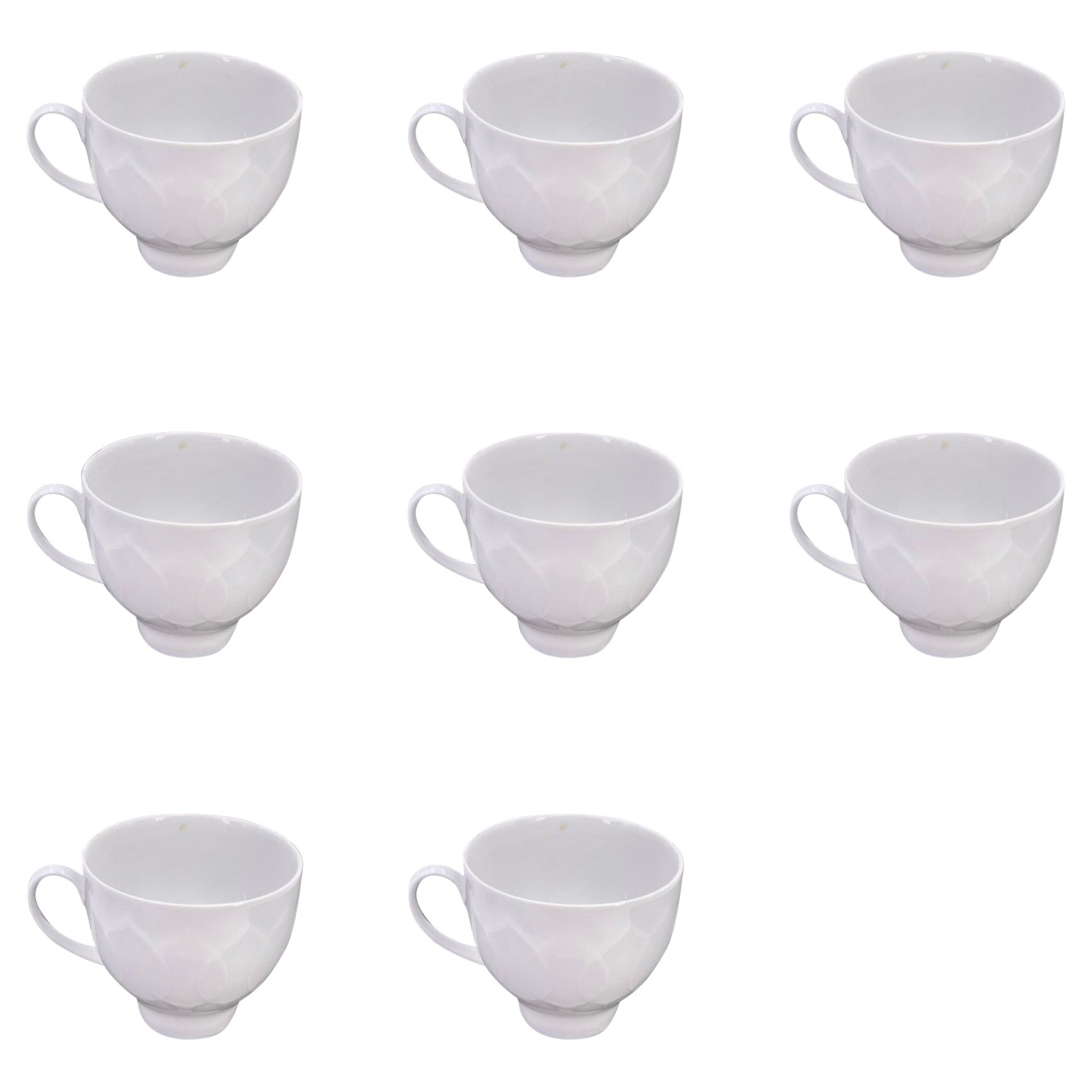 Rosenthal Studio Line White Porcelain Lotus Design Set of 8 Cups Bjorn Wiinblad