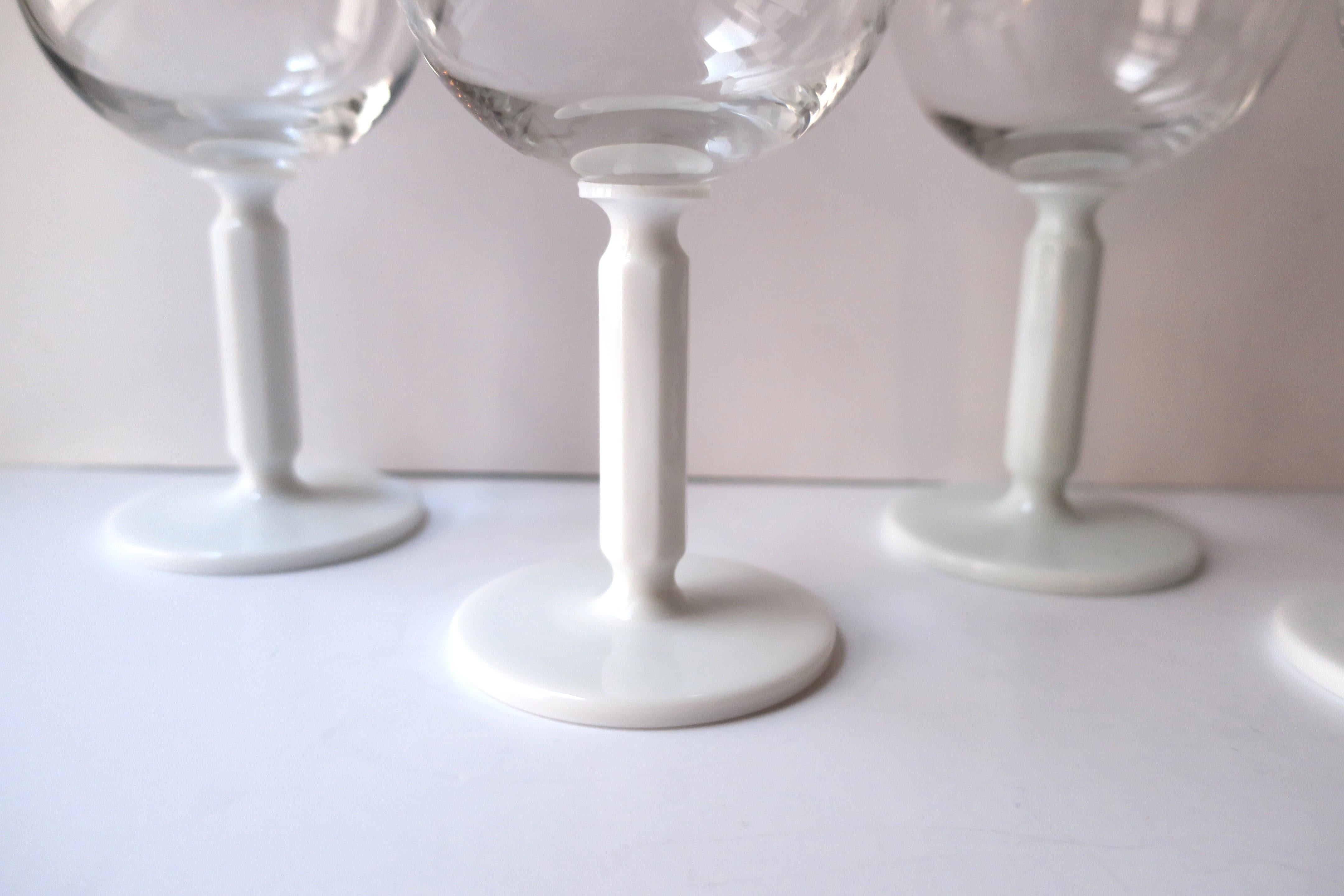 Rosenthal Studio-Line Wine or Cocktail Glasses with White Glass Stem, Set of 4 For Sale 3