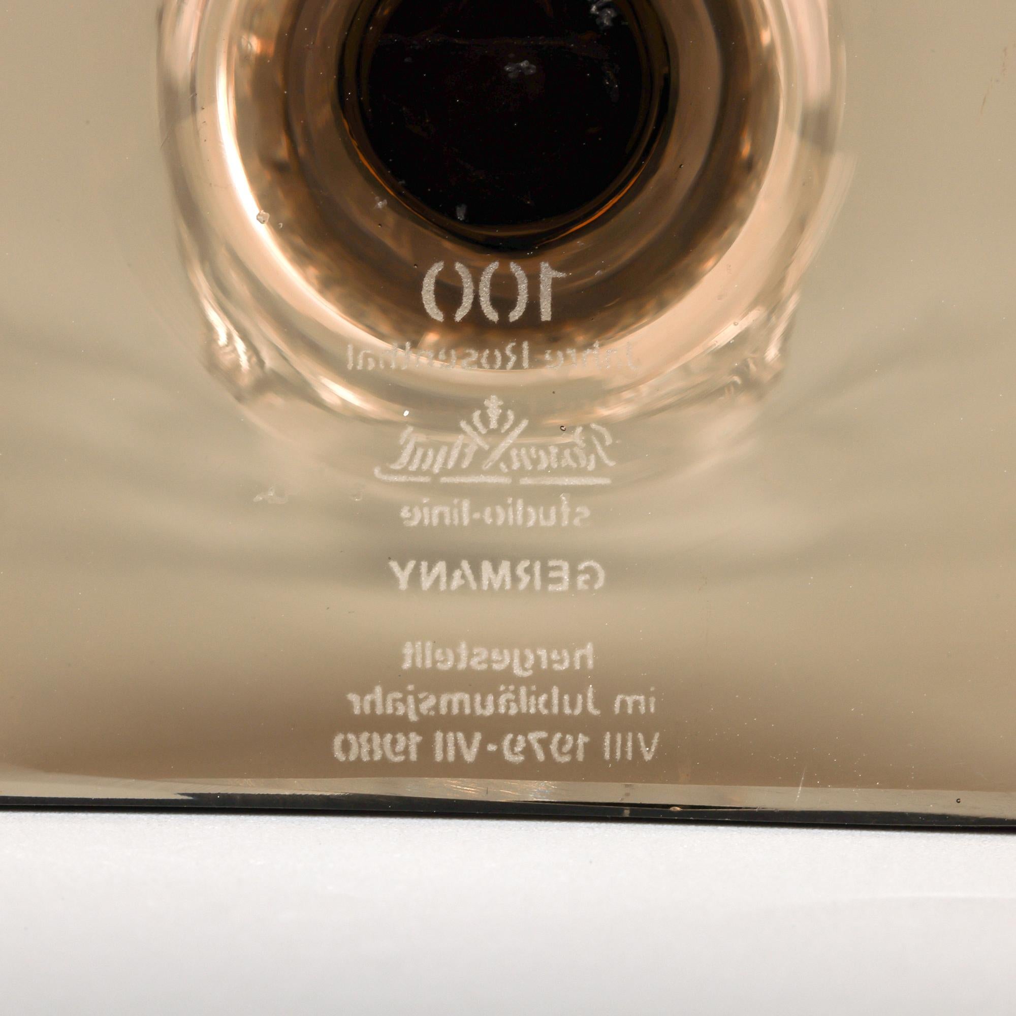 Mid-Century moderno Vaso in vetro Rosenthal Studio-Linie Centenary Linear Smoke Pattern Solifleur in vendita