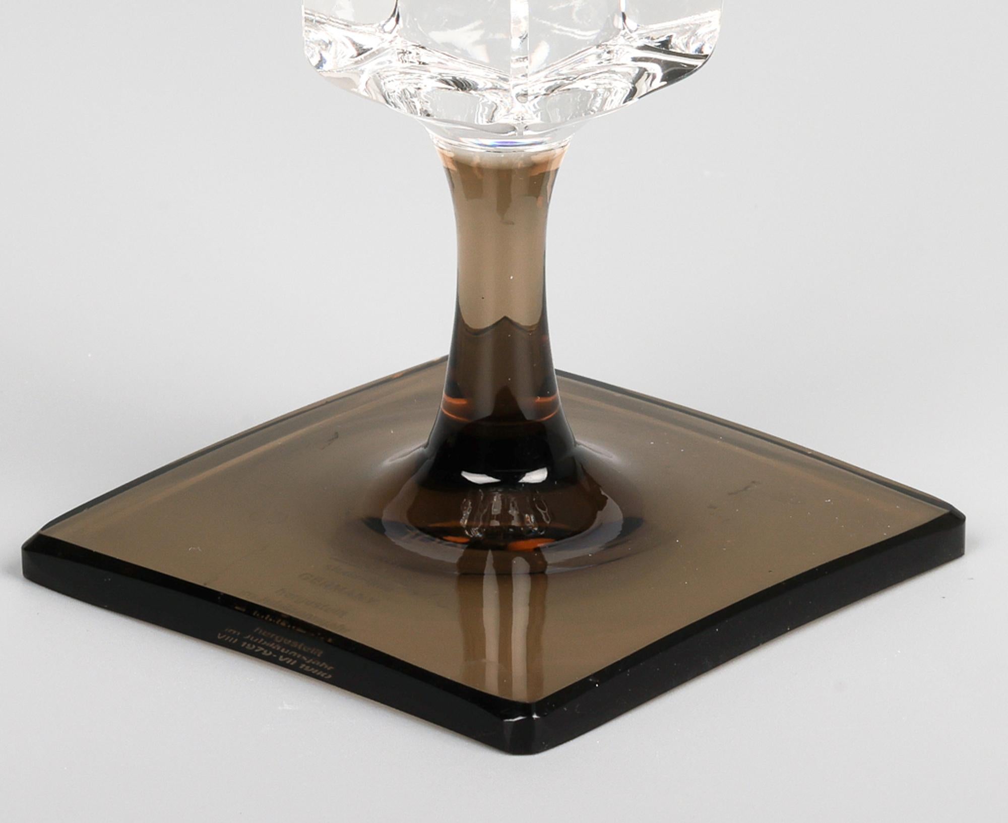 Fatto a mano Vaso in vetro Rosenthal Studio-Linie Centenary Linear Smoke Pattern Solifleur in vendita
