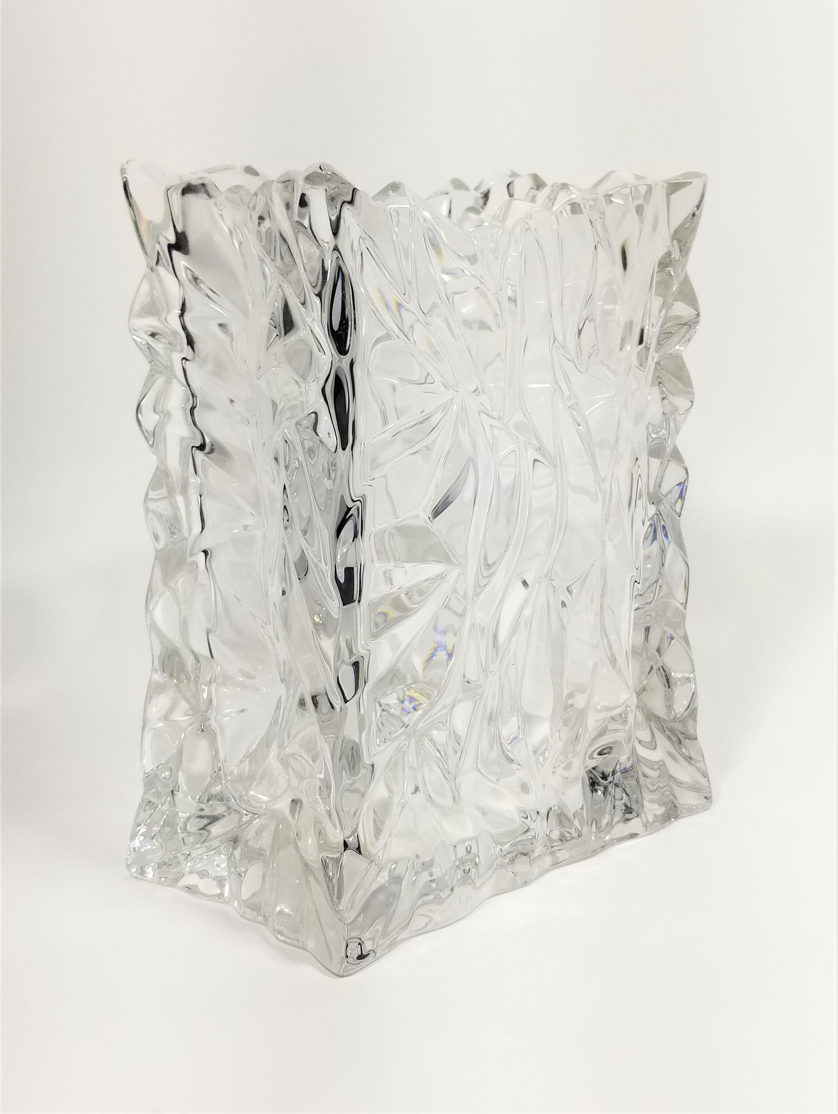20th Century Rosenthal Crystal Vase Brutalist Design Made in Germany For Sale