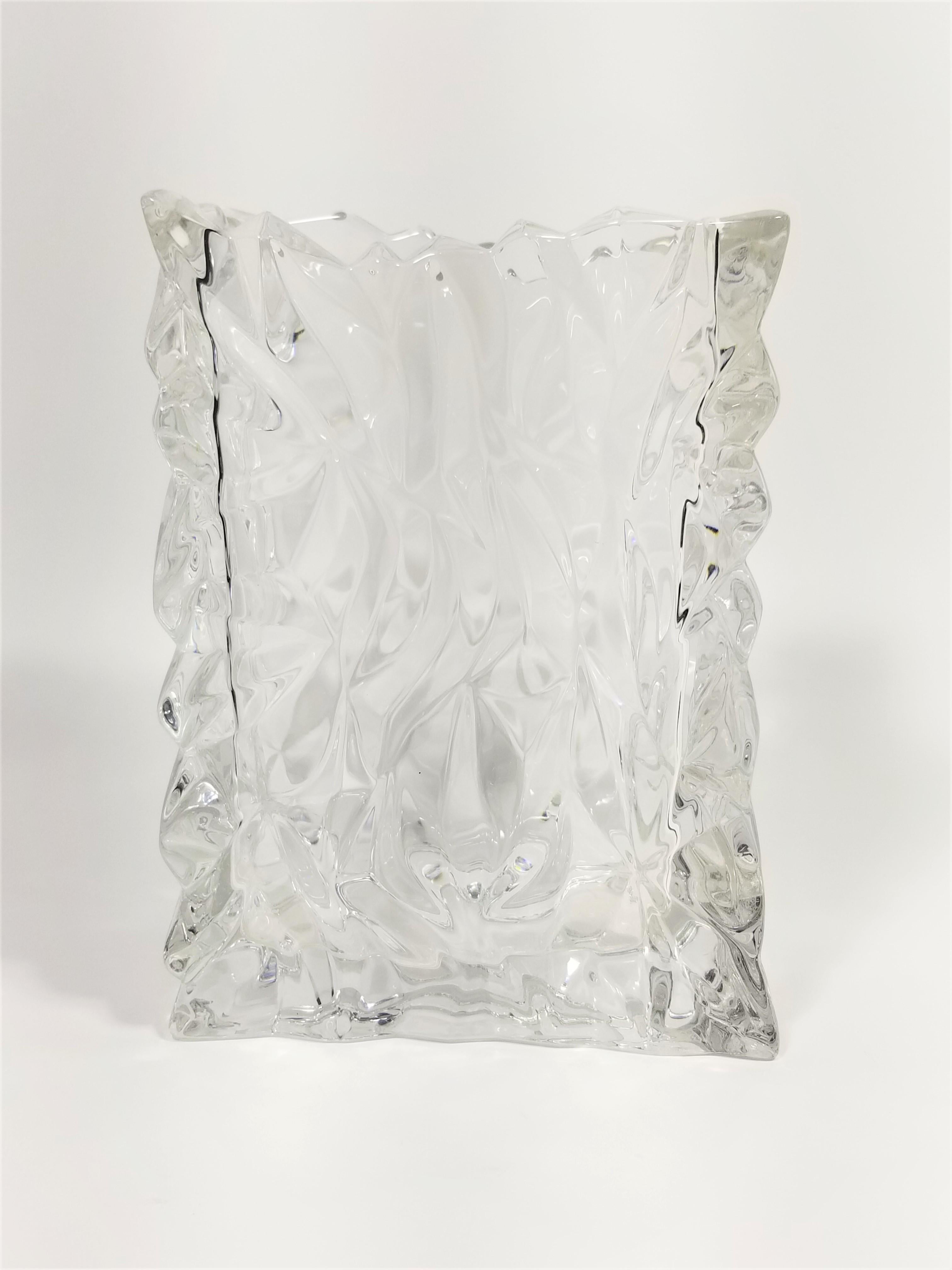 Rosenthal Crystal Vase Brutalist Design Made in Germany For Sale 1