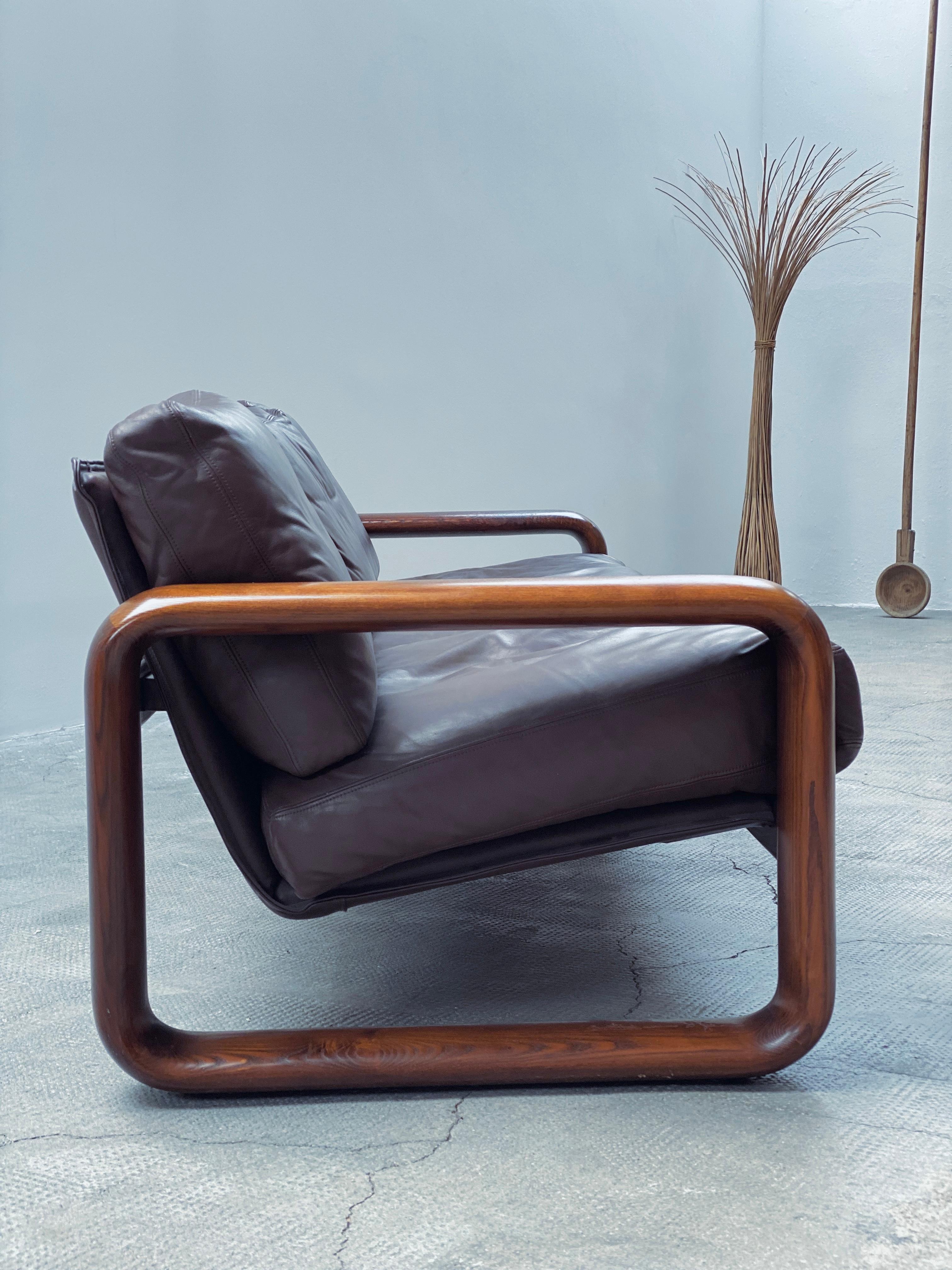 Rosenthal Studioline Ensemble canapé et Sessel Esche Holz Leder,Allemagne, 1970 en vente 4