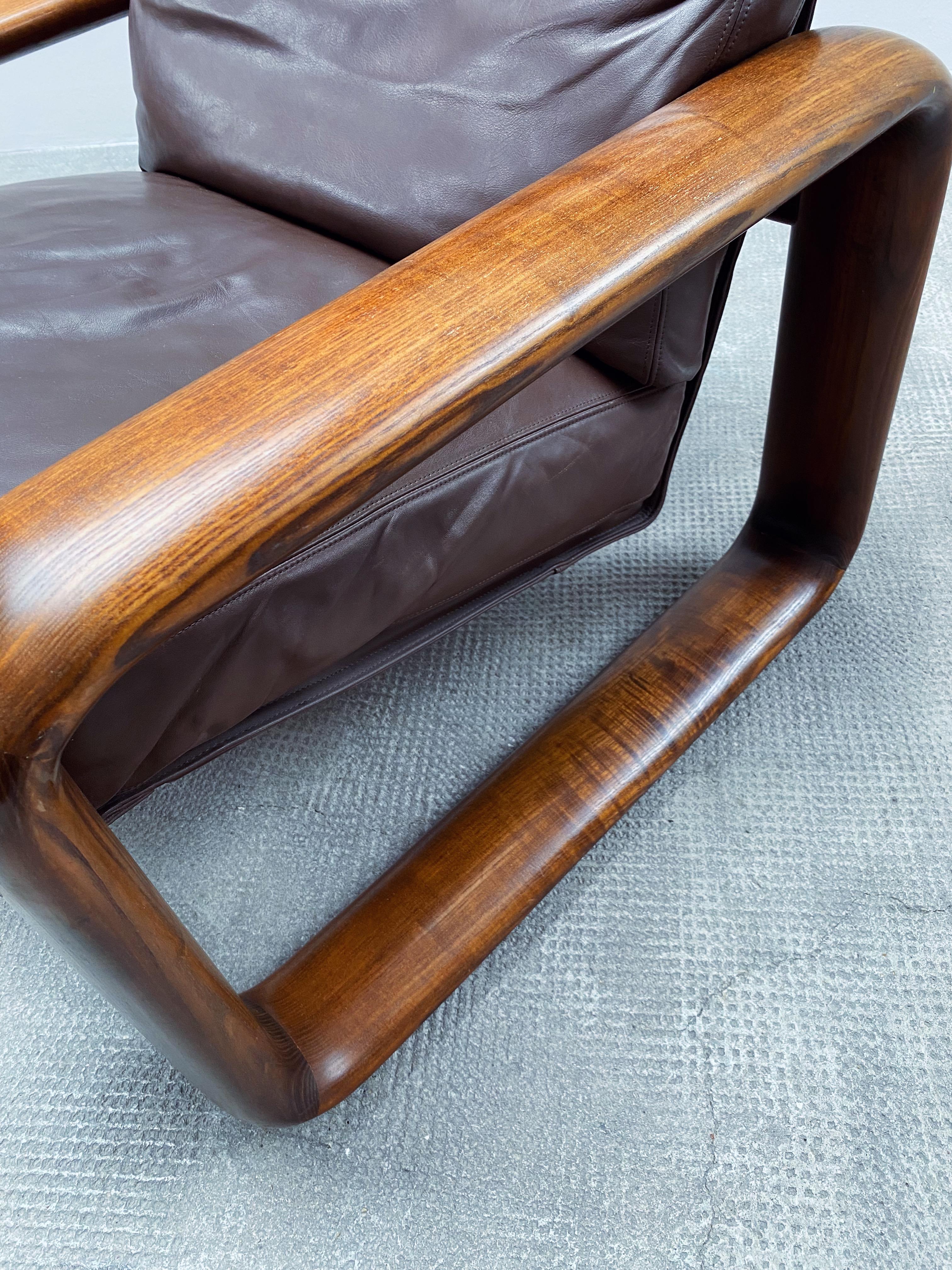 Rosenthal Studioline Ensemble canapé et Sessel Esche Holz Leder,Allemagne, 1970 en vente 5