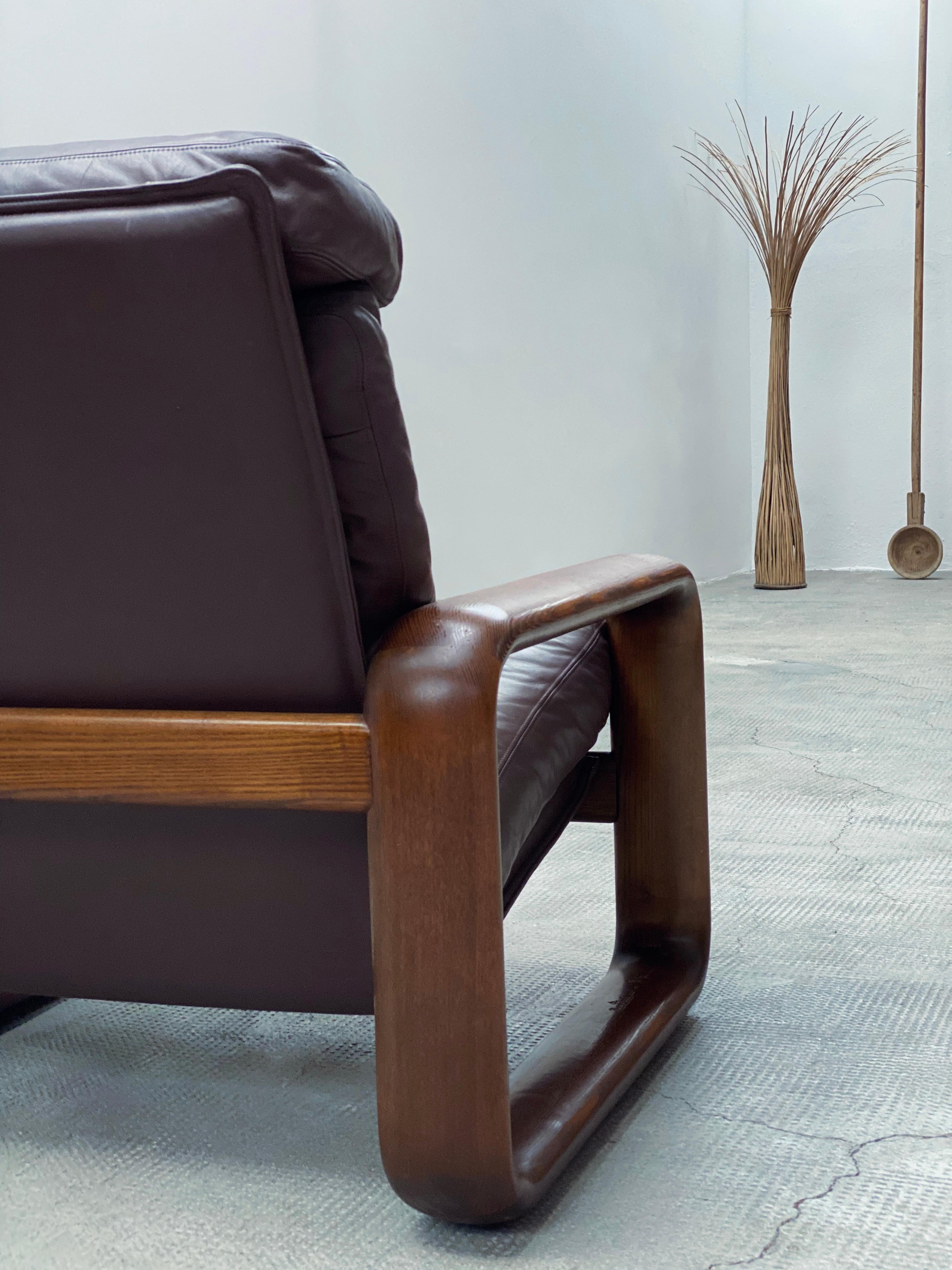 Rosenthal Studioline Ensemble canapé et Sessel Esche Holz Leder,Allemagne, 1970 en vente 7