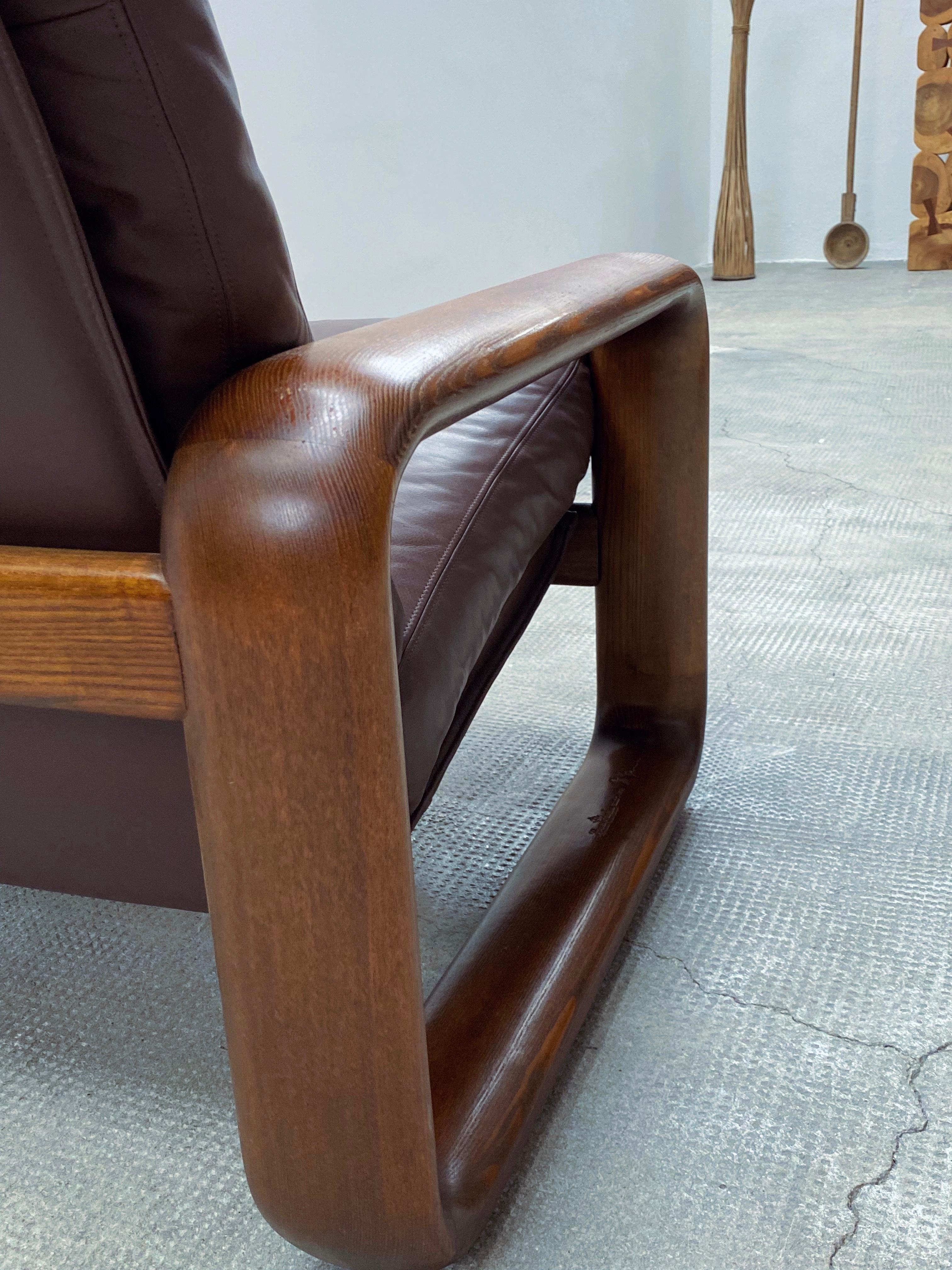 Rosenthal Studioline Ensemble canapé et Sessel Esche Holz Leder,Allemagne, 1970 en vente 8