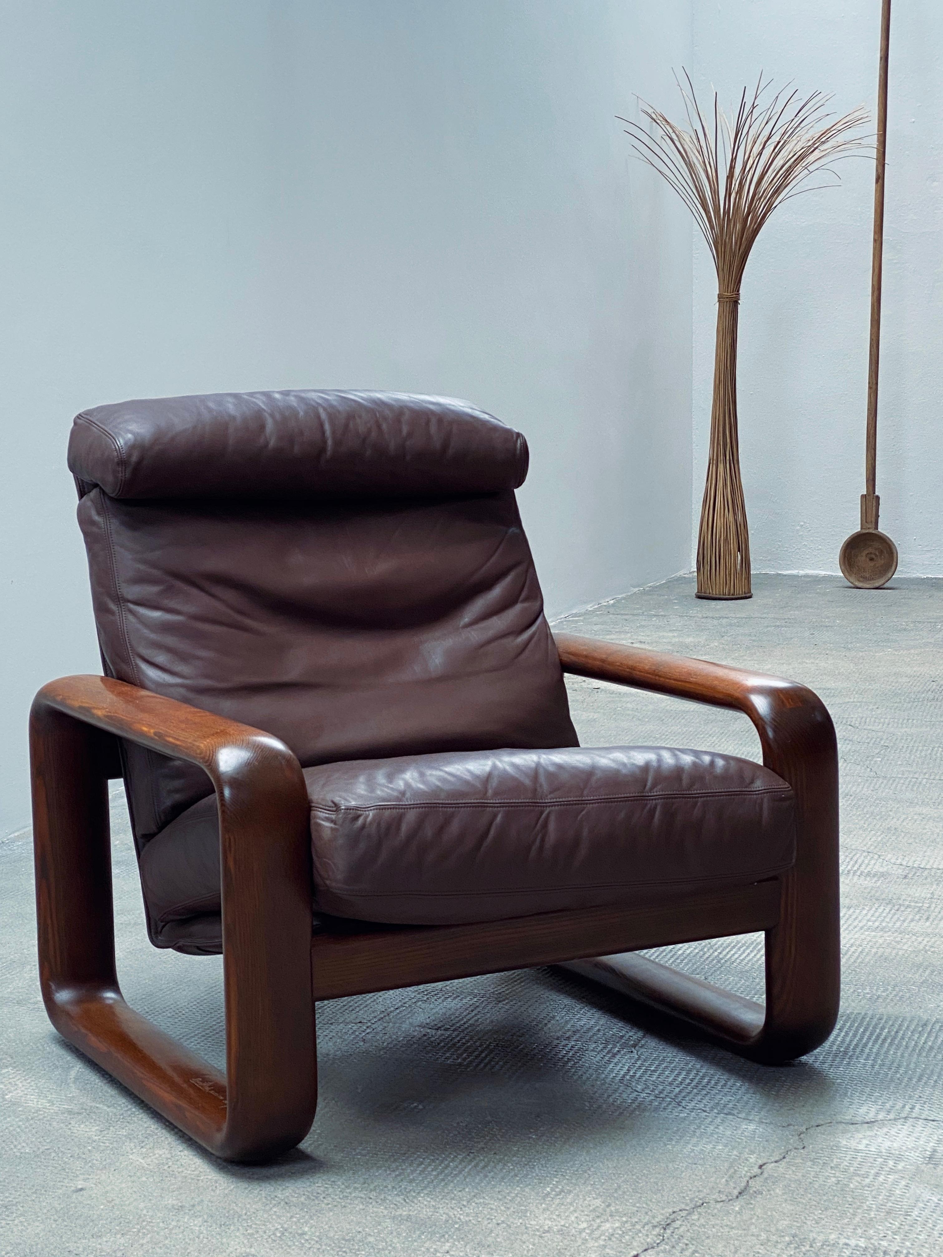 Rosenthal Studioline Ensemble canapé et Sessel Esche Holz Leder,Allemagne, 1970 en vente 9