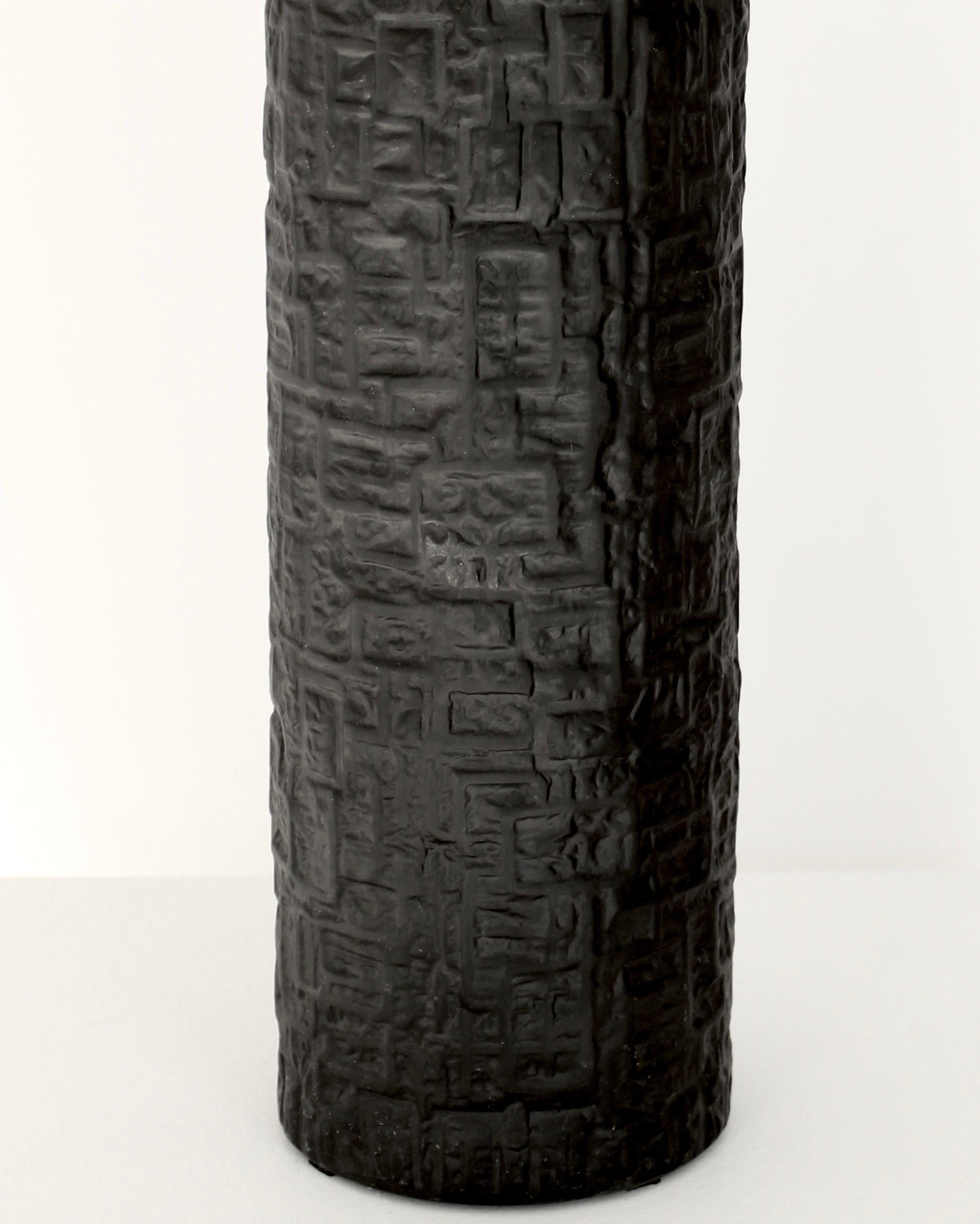 German Rosenthal Textured Vase Porcelaine Noire by Martin Freyer For Sale