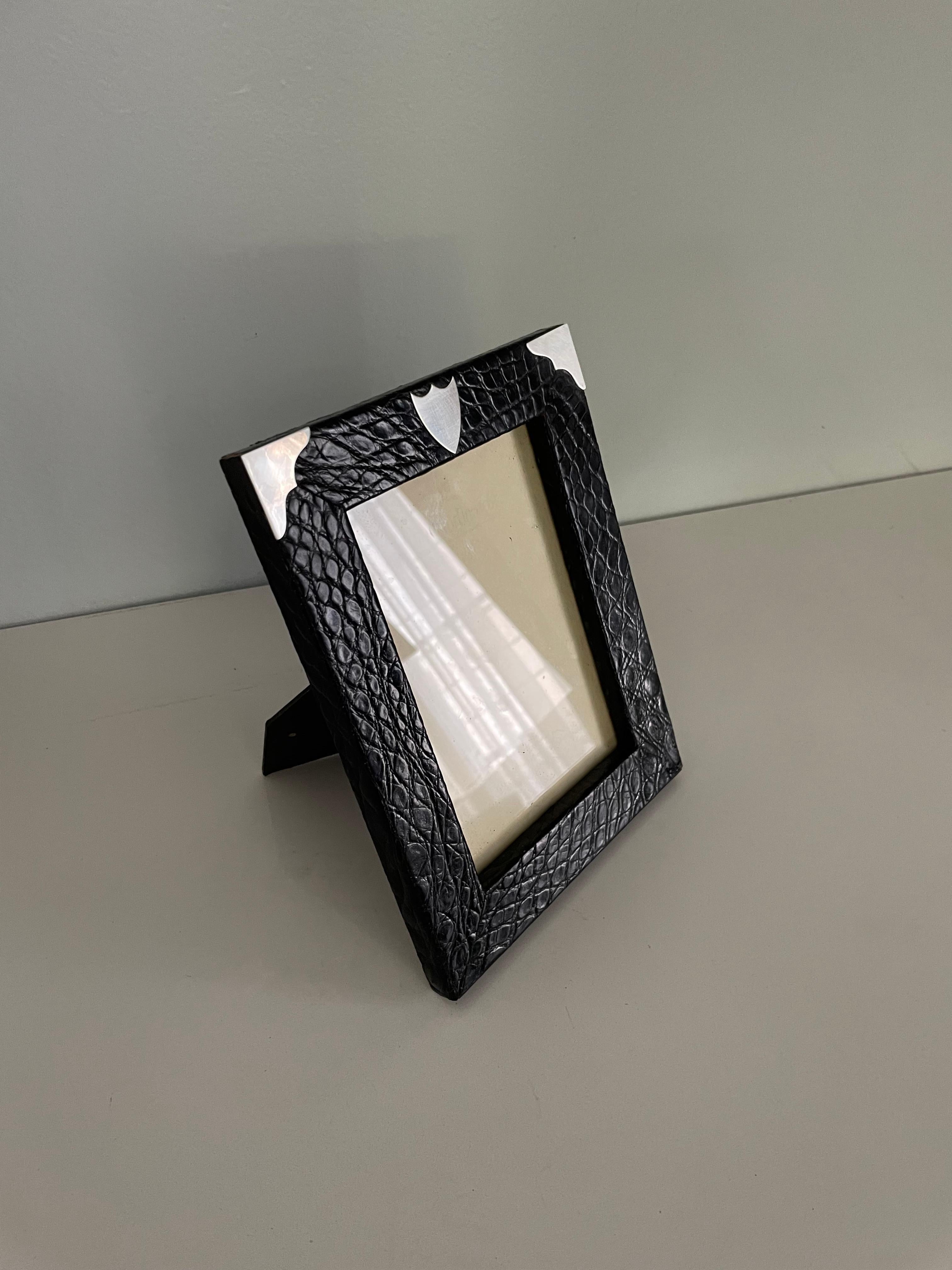 Rosenthal-Truitt Crocodile and Sterling Silver Picture Frame 3