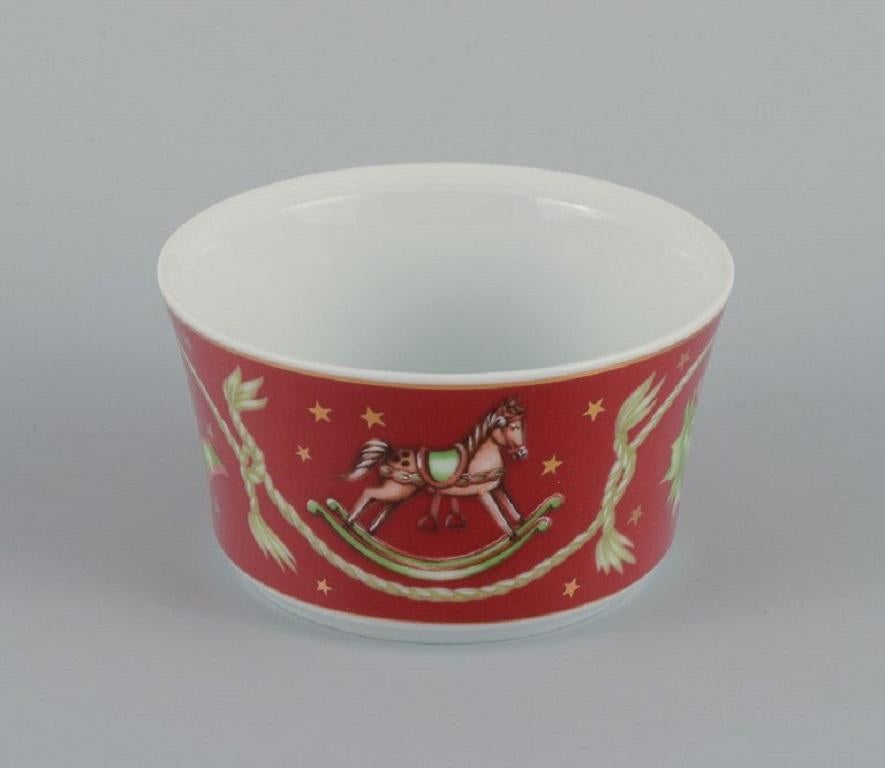 German Rosenthal, Two Small Bowls and a Low Candlestick with Christmas Motifs For Sale