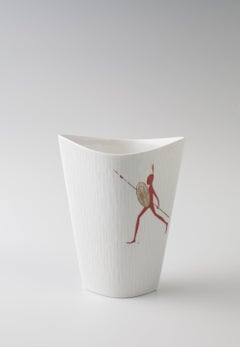 Rosenthal Vase 1950s Inca Africans with Spear