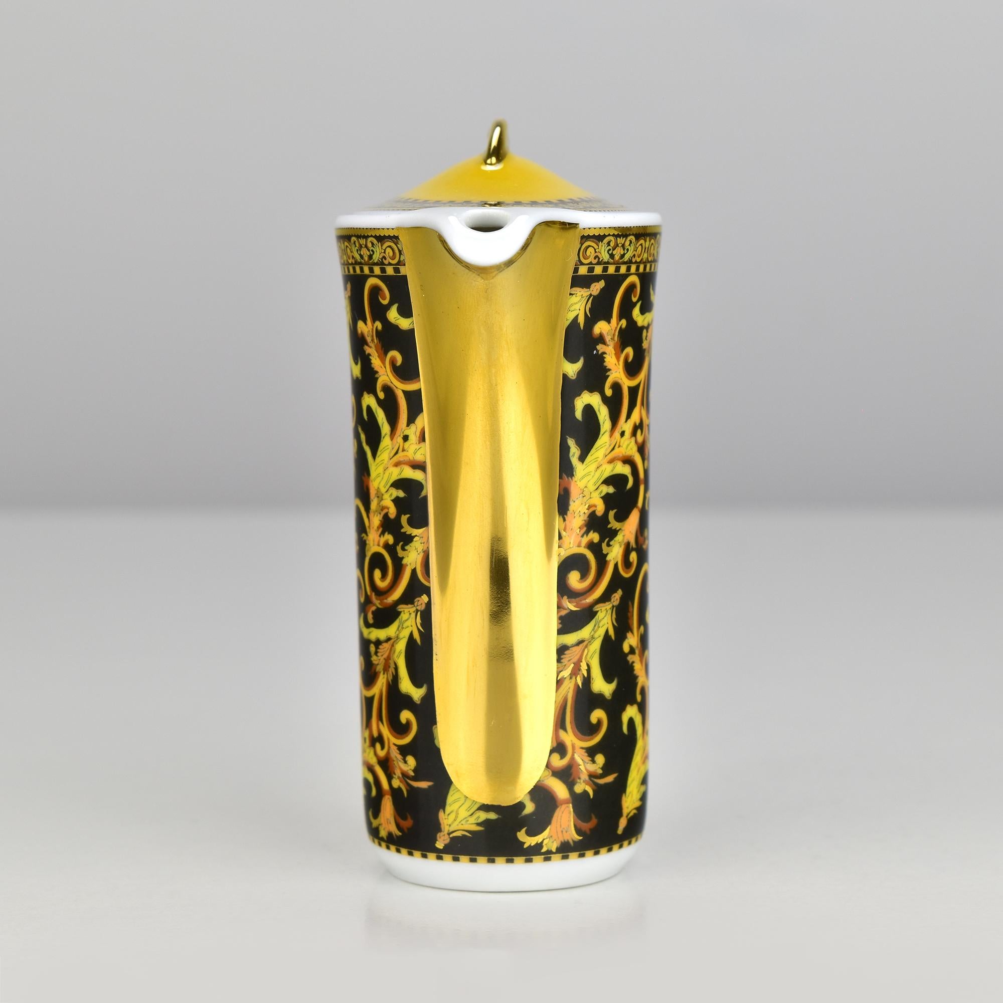 Modern Rosenthal Versace “Barocco” Creamer / Milk Jug with Gold Accents For Sale