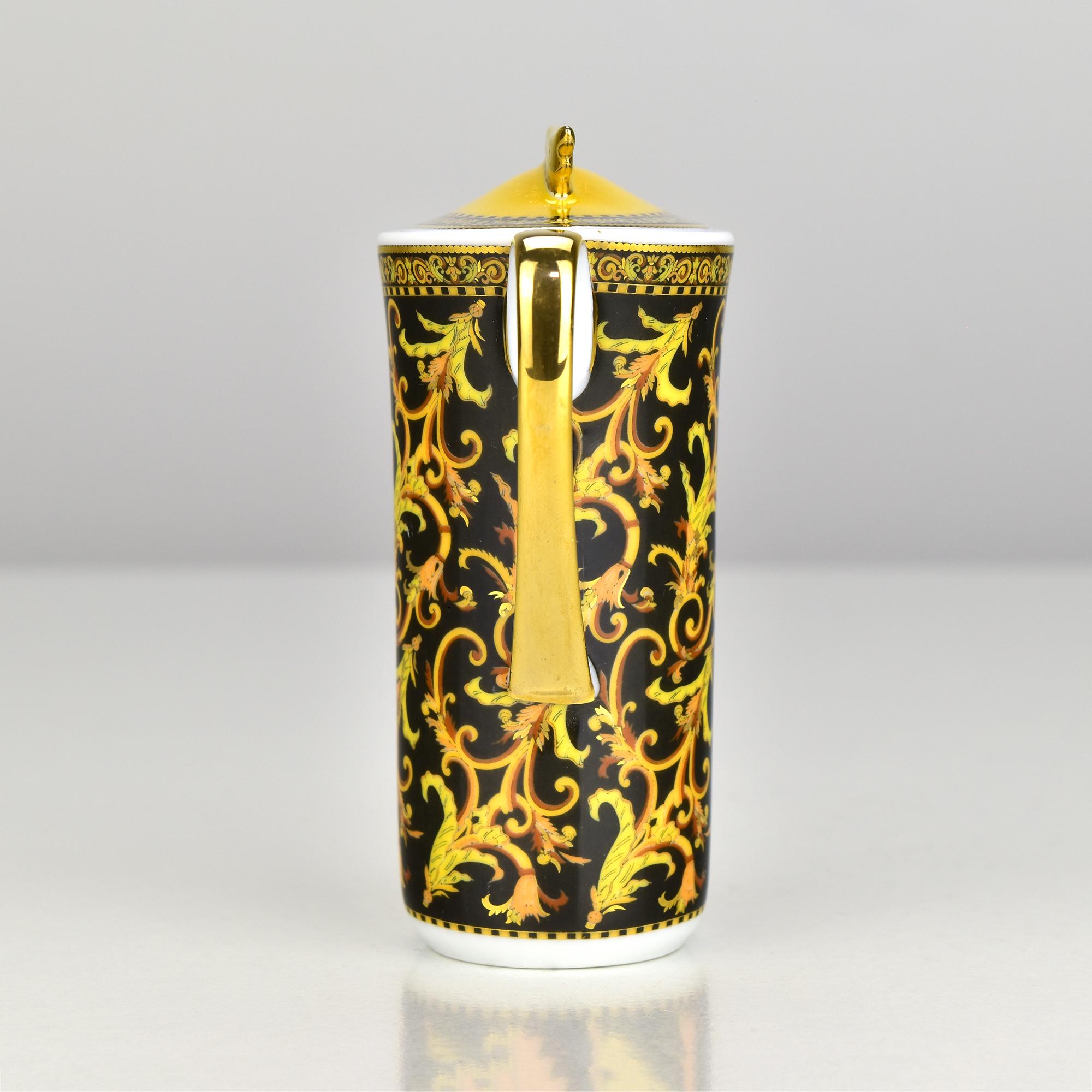 Gilt Rosenthal Versace “Barocco” Creamer / Milk Jug with Gold Accents For Sale
