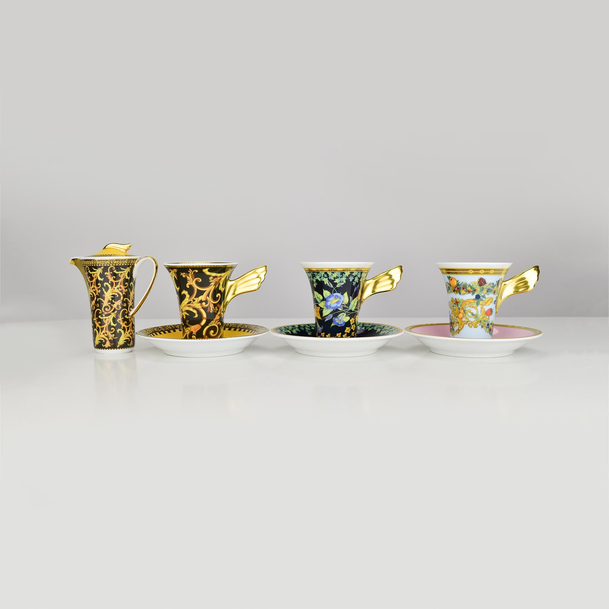 Porcelain Rosenthal Versace “Barocco” Creamer / Milk Jug with Gold Accents For Sale