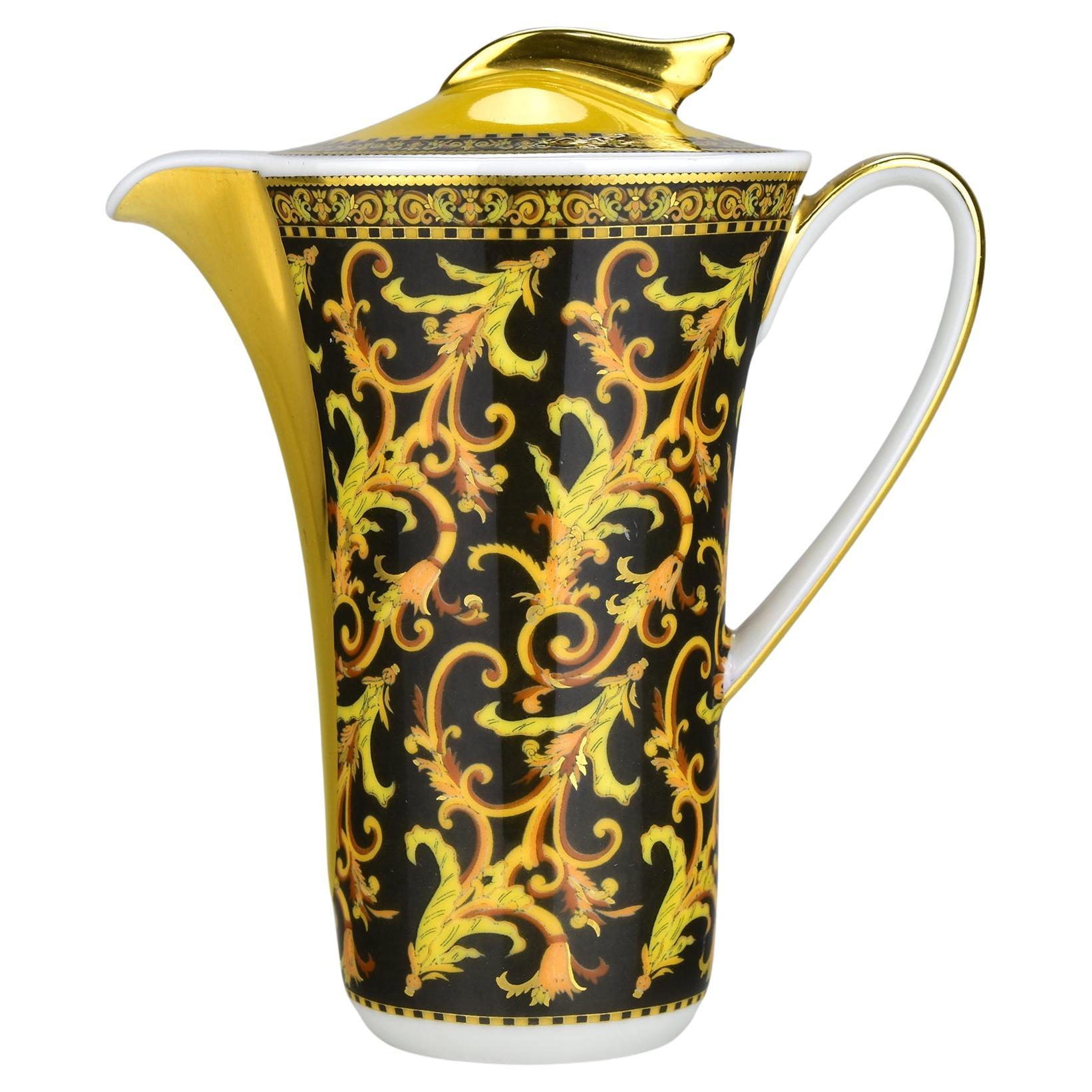 Rosenthal Versace “Barocco” Creamer / Milk Jug with Gold Accents For Sale