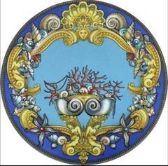 Assiette plate Rosenthal Versace,  Décoration « Les Tresors de la Me », Ikarus