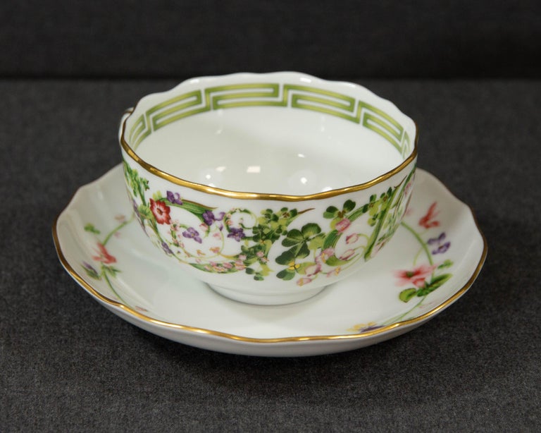 Rosenthal Versace, Flower Fantasy, Teacup and Saucer For Sale at 1stDibs