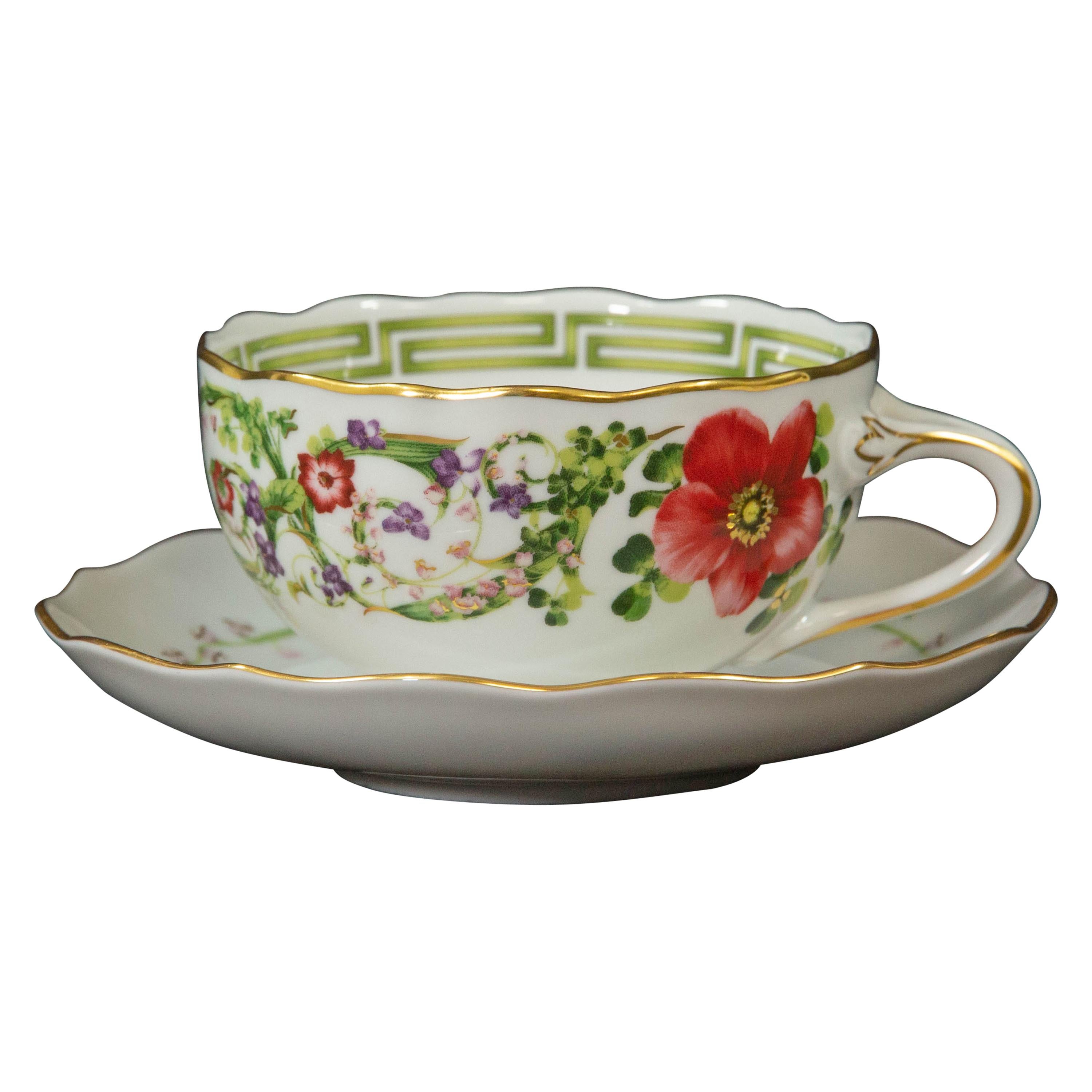 Versace Flower Fantasy Tea Cup Dinnerware kolhergroup Home & Kitchen