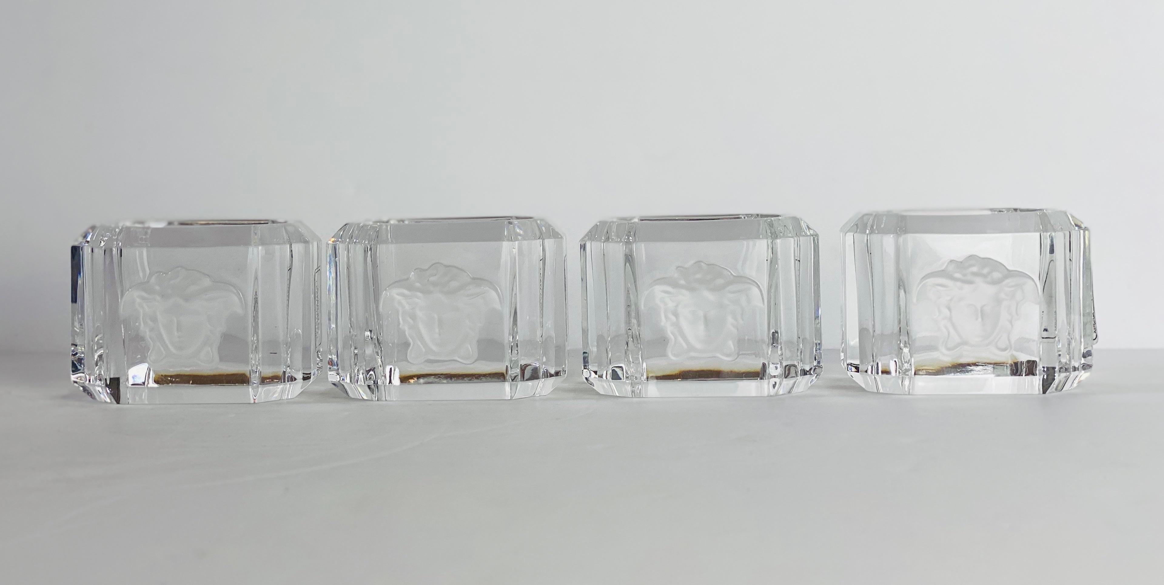 Rosenthal Versace Home Collection Crystal Treasury Napkin Rings – Set of 12 In Good Condition For Sale In Farmington Hills, MI