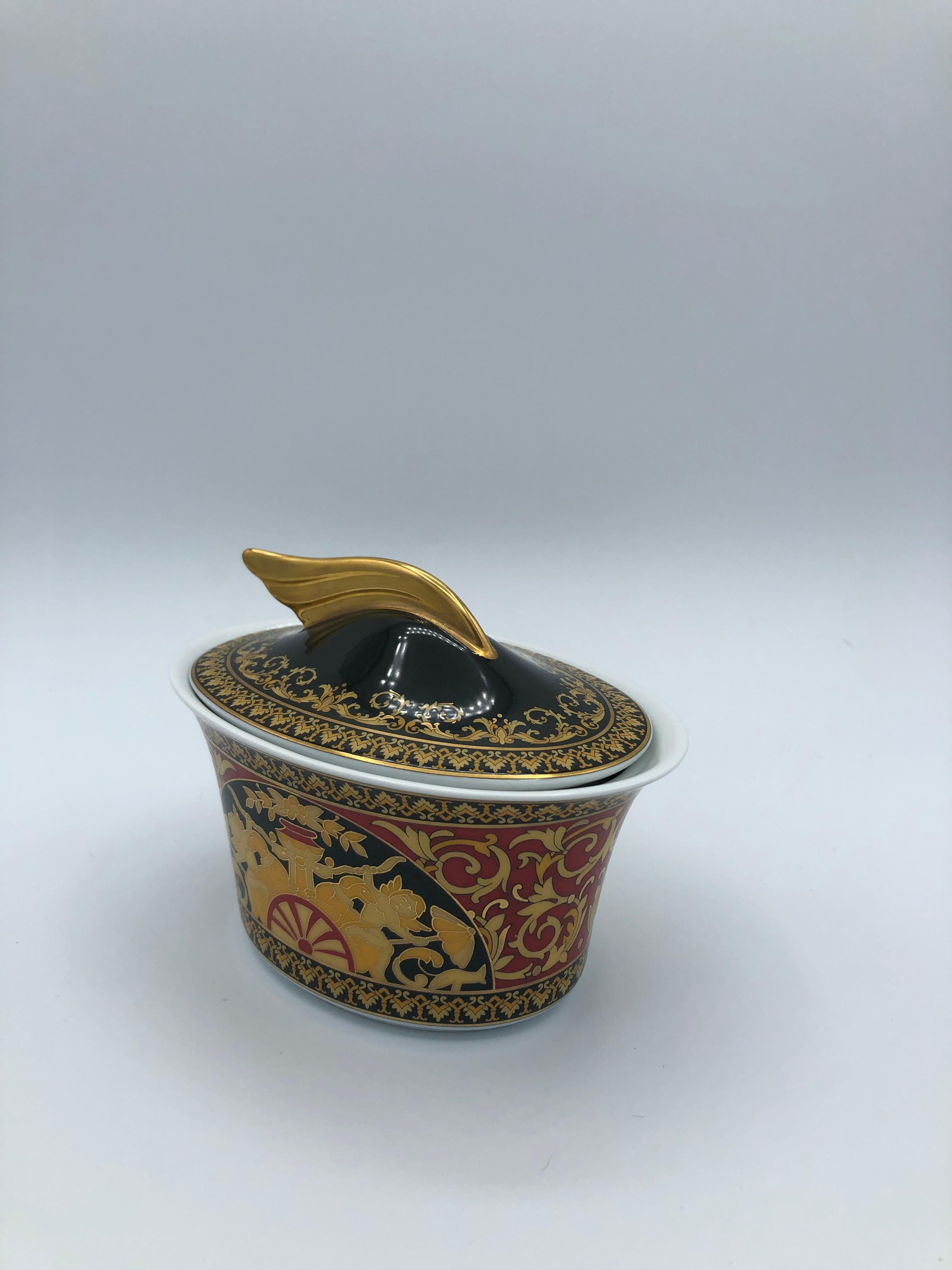 Black Rosenthal Versace Ikarus Medusa Sugar Bowl Design Paul Whimsical 