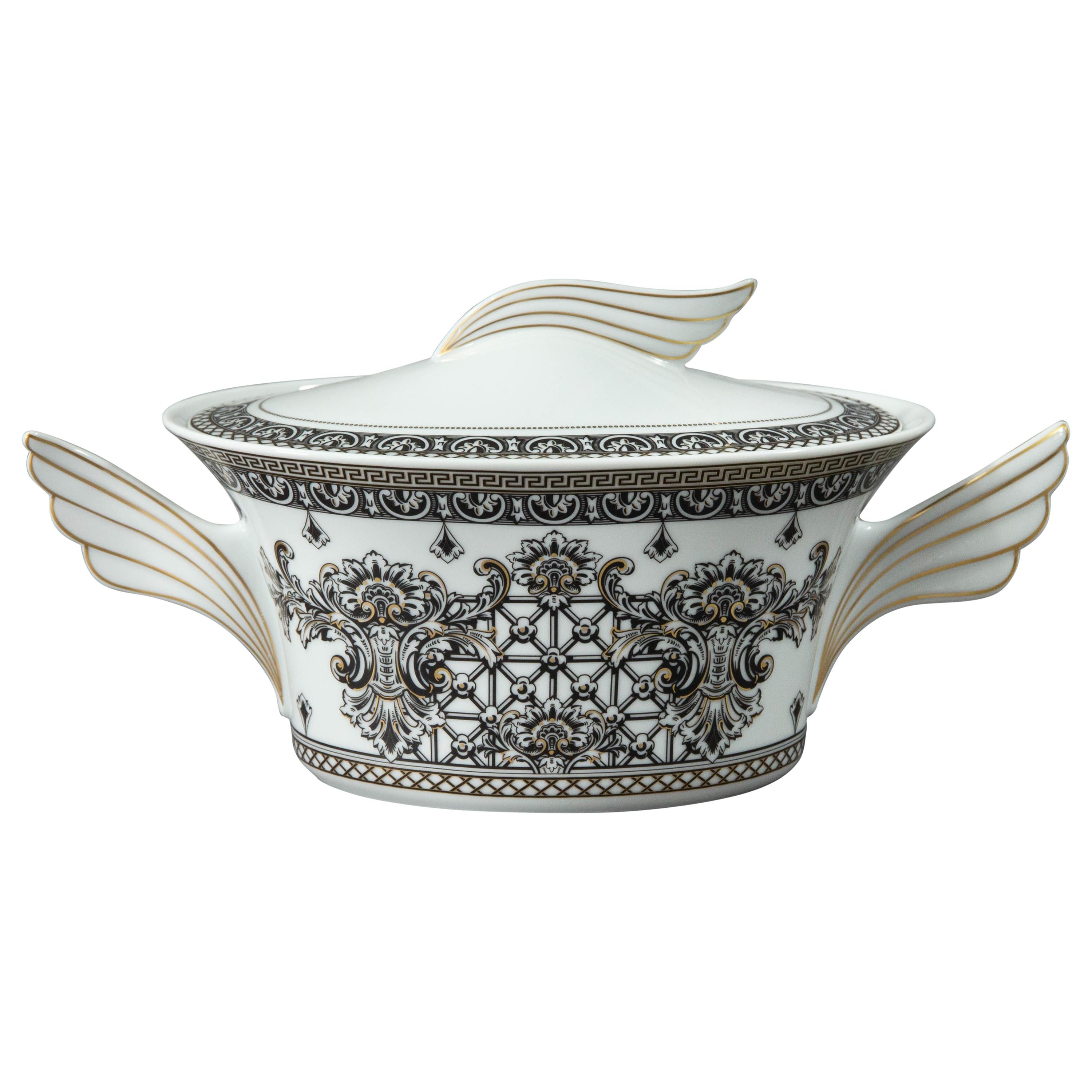 Rosenthal Versace, Marqueterie, Lidded Serving Bowl For Sale