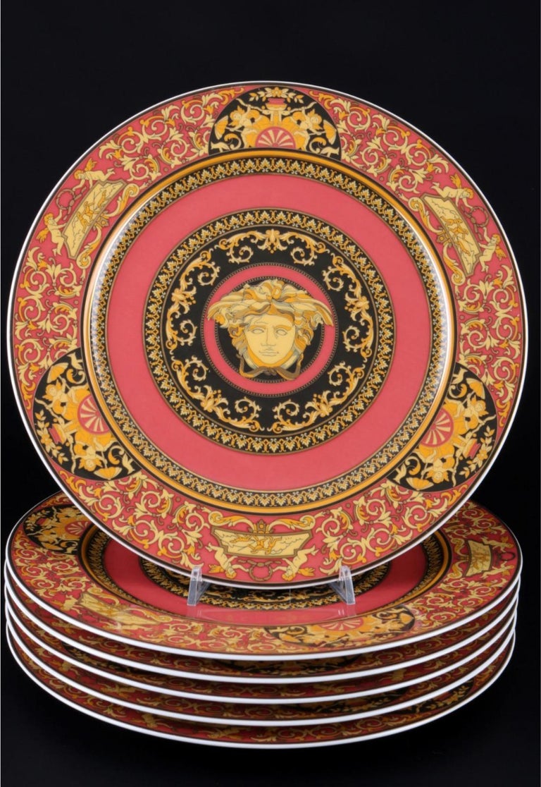 Rosenthal Versace Medusa 6 Charger Plates For Sale at 1stDibs